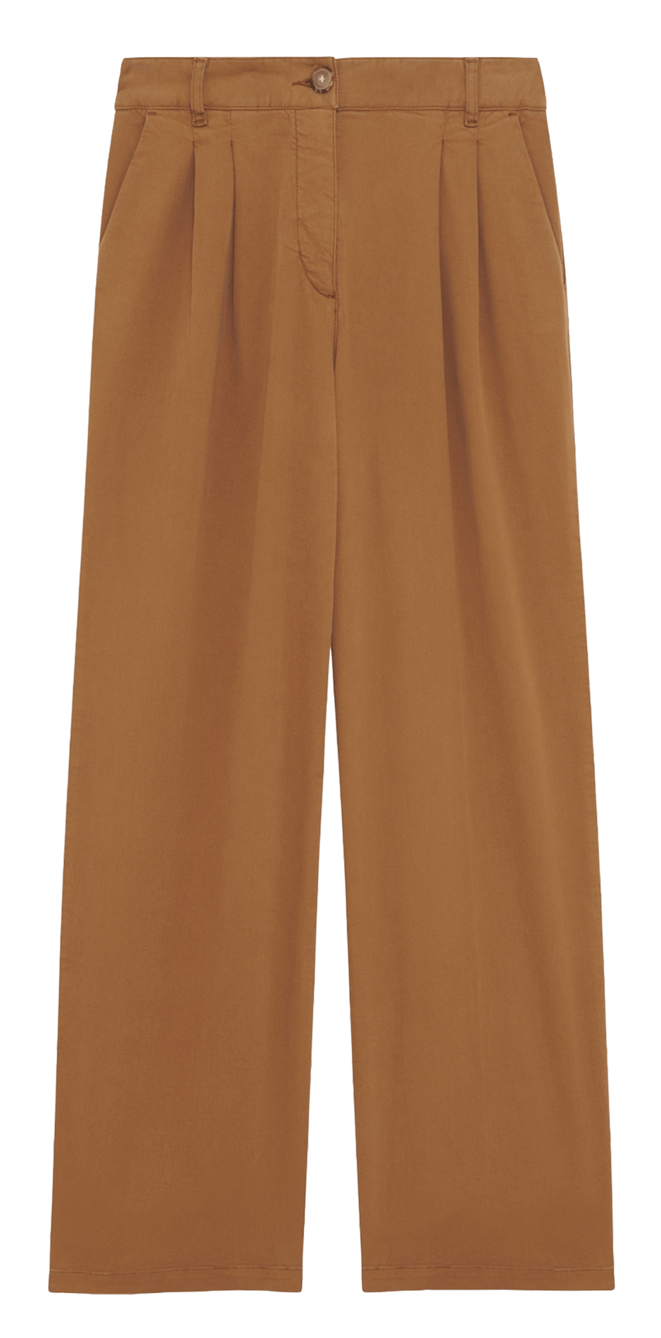 Wijde broek met bretels PABLO Bruin