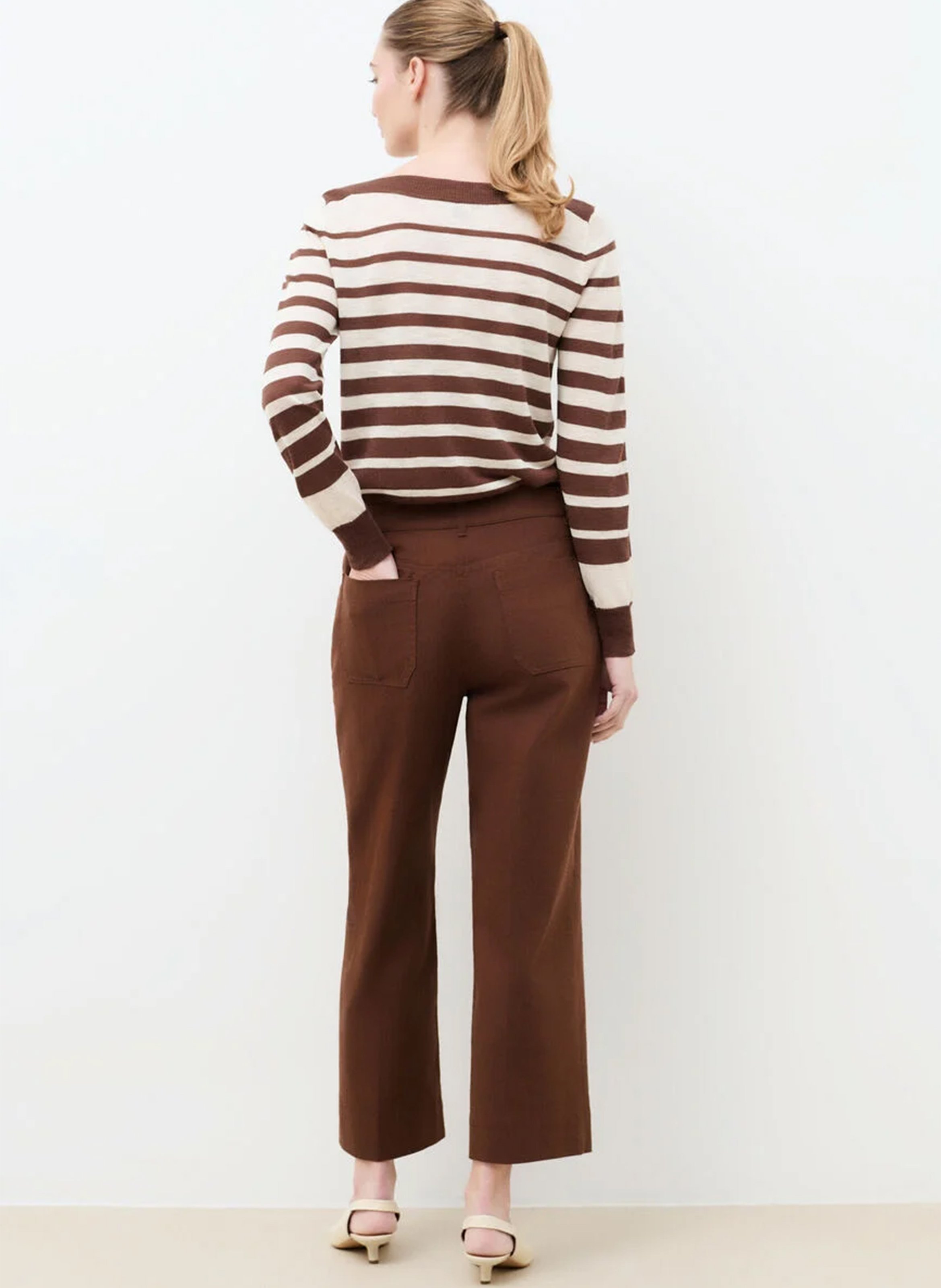 Cotton-blend bucket hat CAROLL Brown