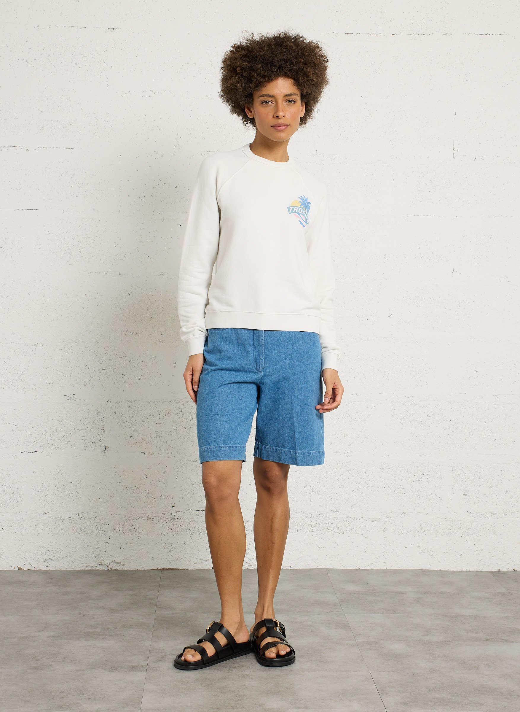 Sweat col rond en coton HARTFORD Multicolore