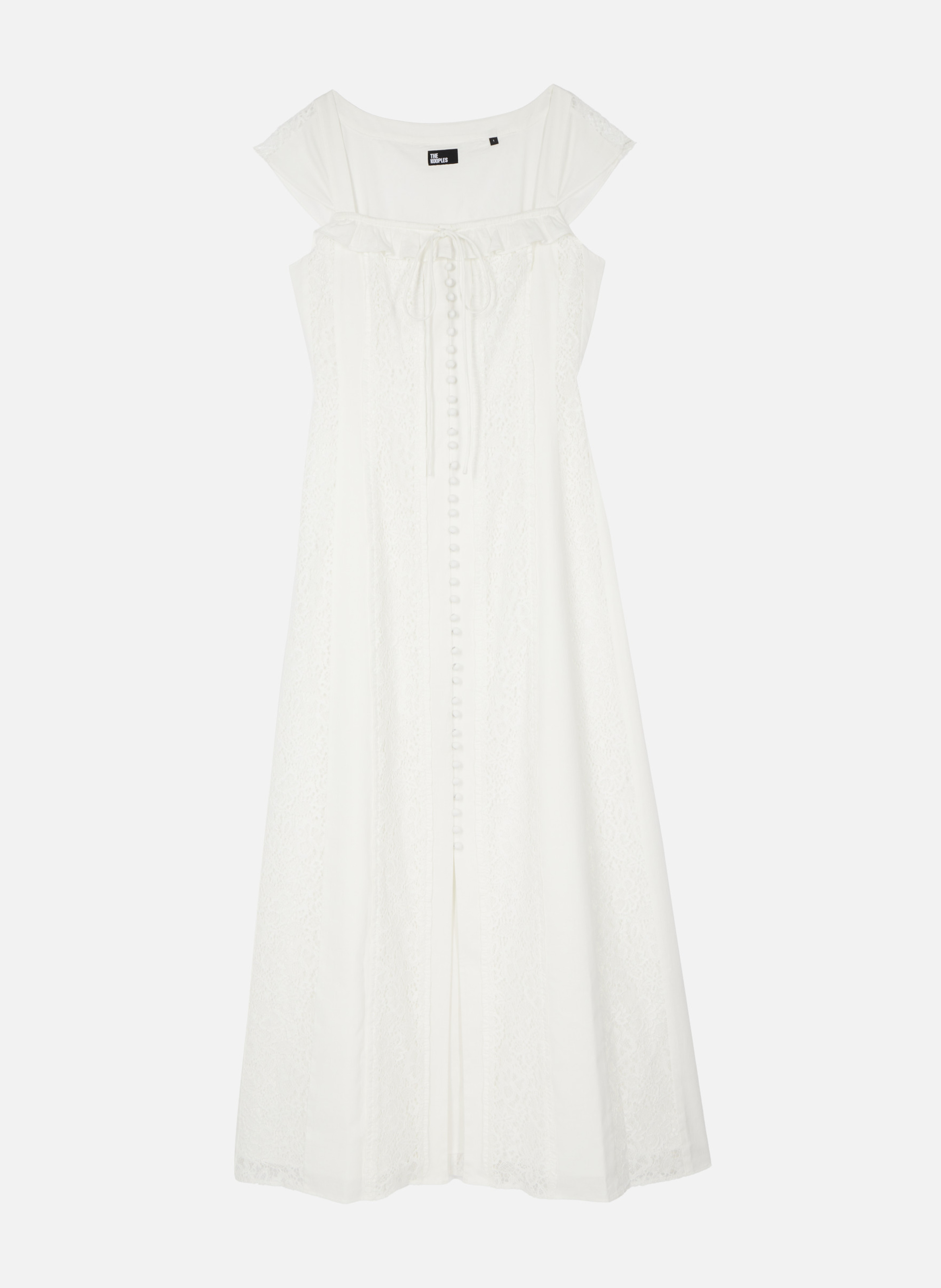 Robe longue en dentelle et coton THE KOOPLES Beige