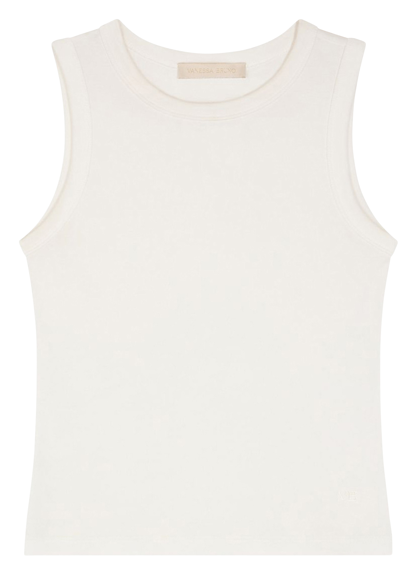 Débardeur col rond uni Blanc