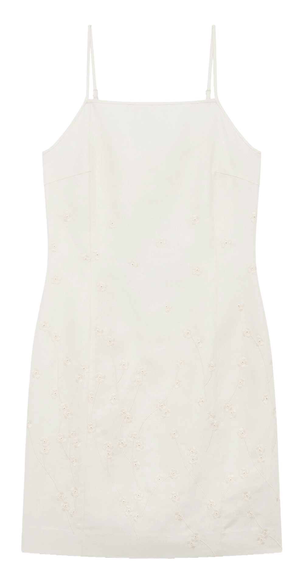 Kurzes Kleid mit Blumenstickereien CAROLL Beige