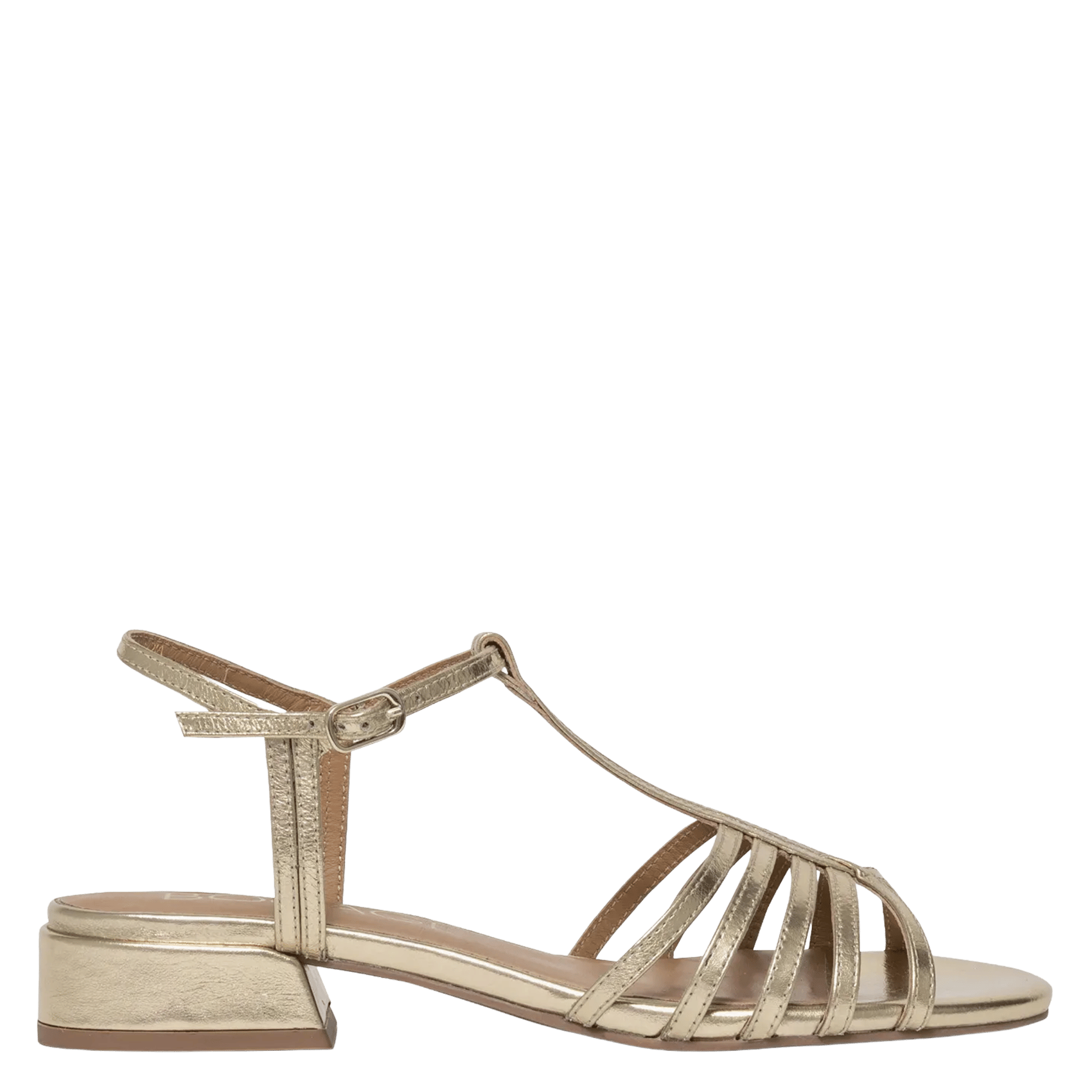 Fat patent leather sandals BOCAGE Golden
