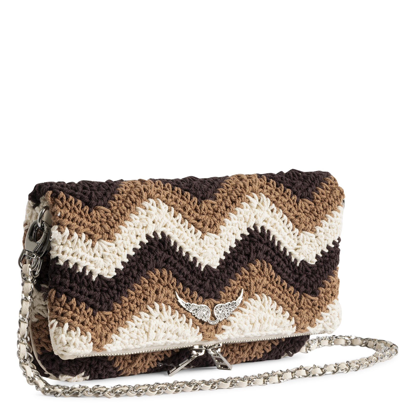 Katoenen macramé clutch ZADIG&VOLTAIRE Bruin
