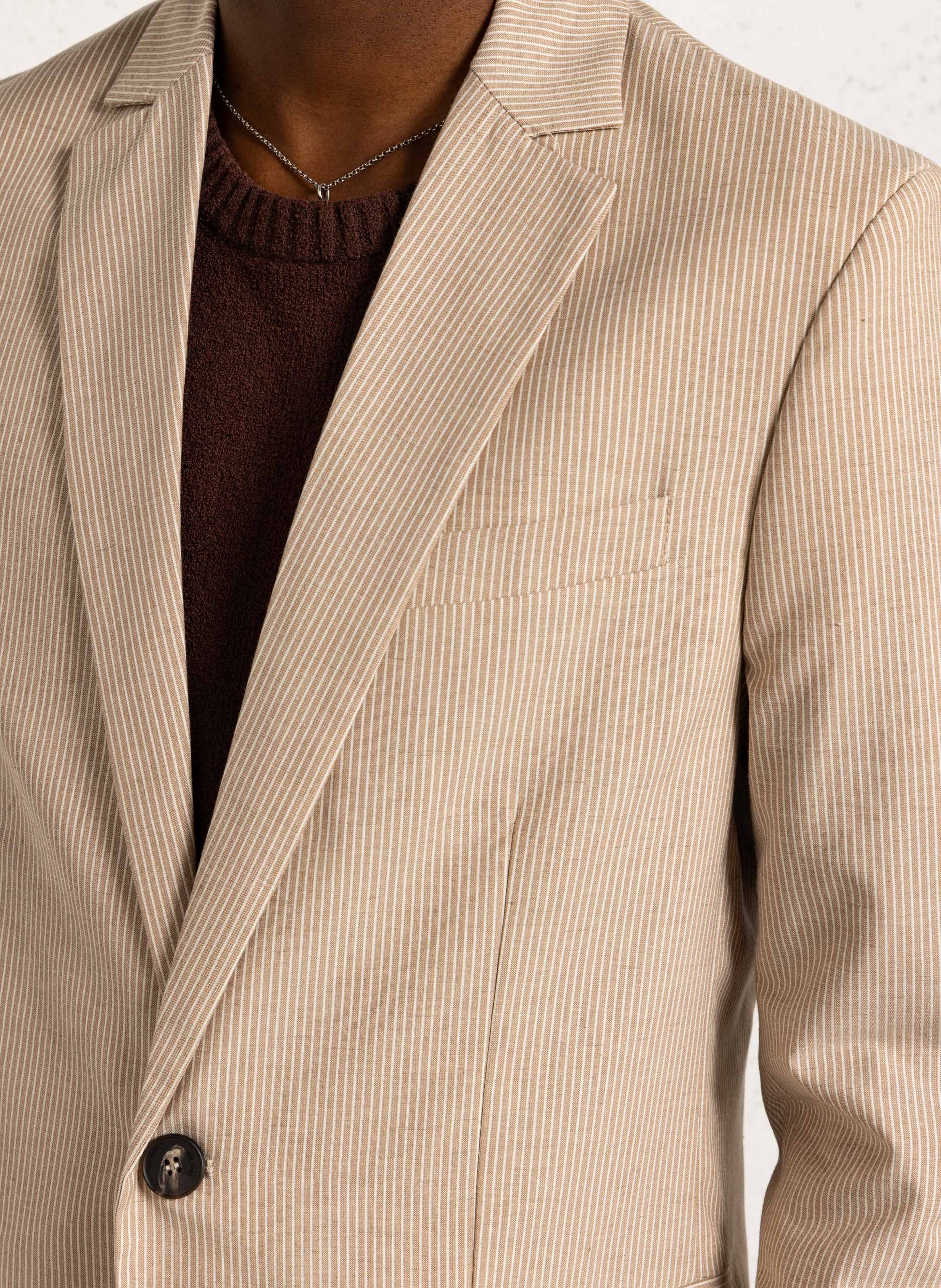 Veste tailleur droite rayée  IMPERIAL Beige