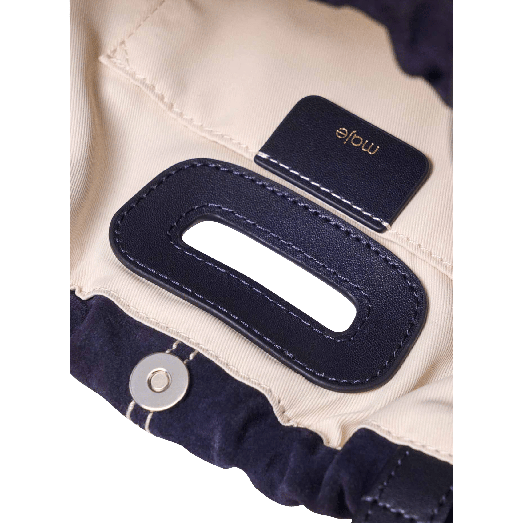 Sac porté épaule en cuir MAJE Bleu