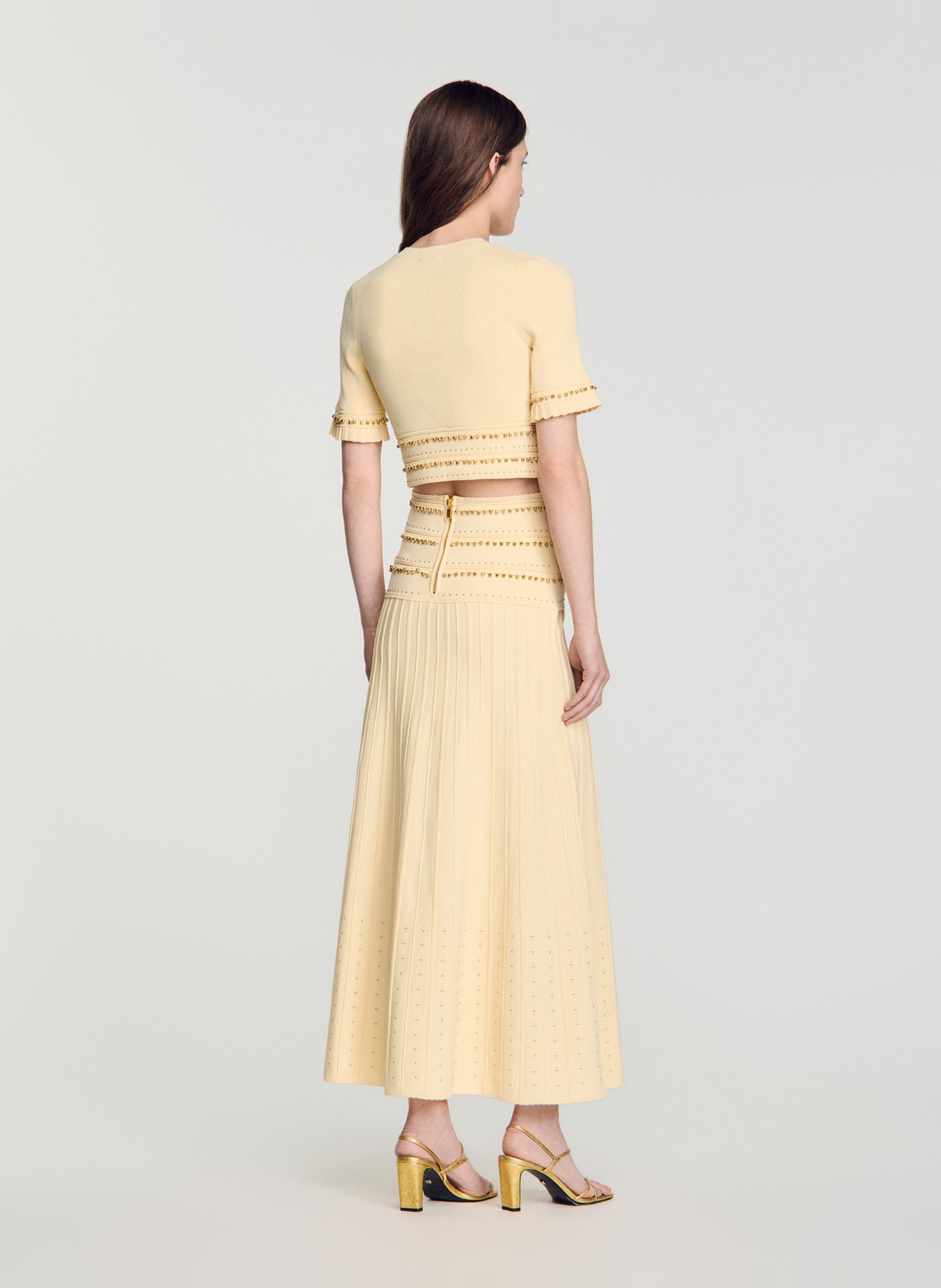 Top col rond SANDRO Beige