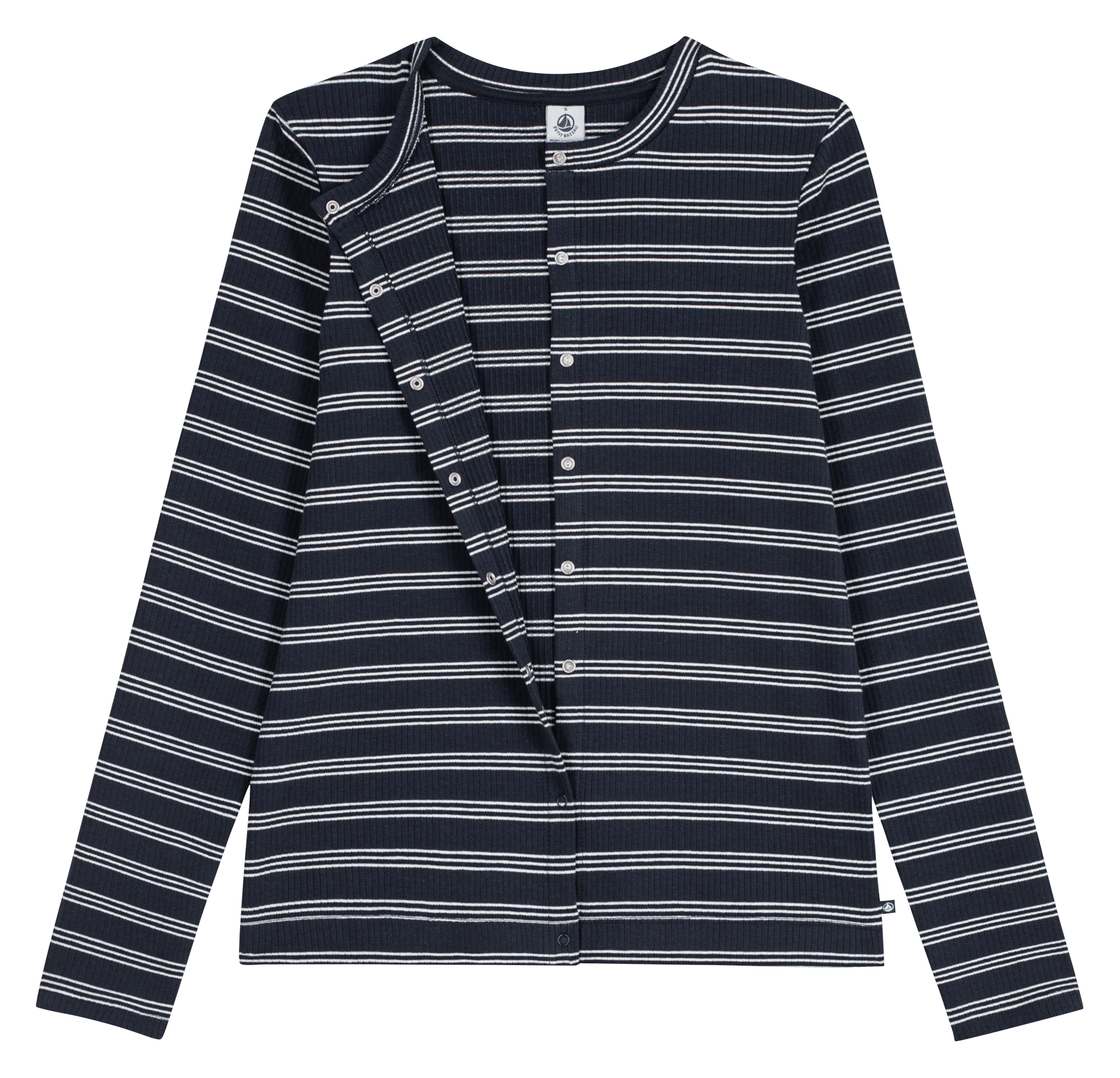 Striped straight vest in blended cotton PETIT BATEAU Grey