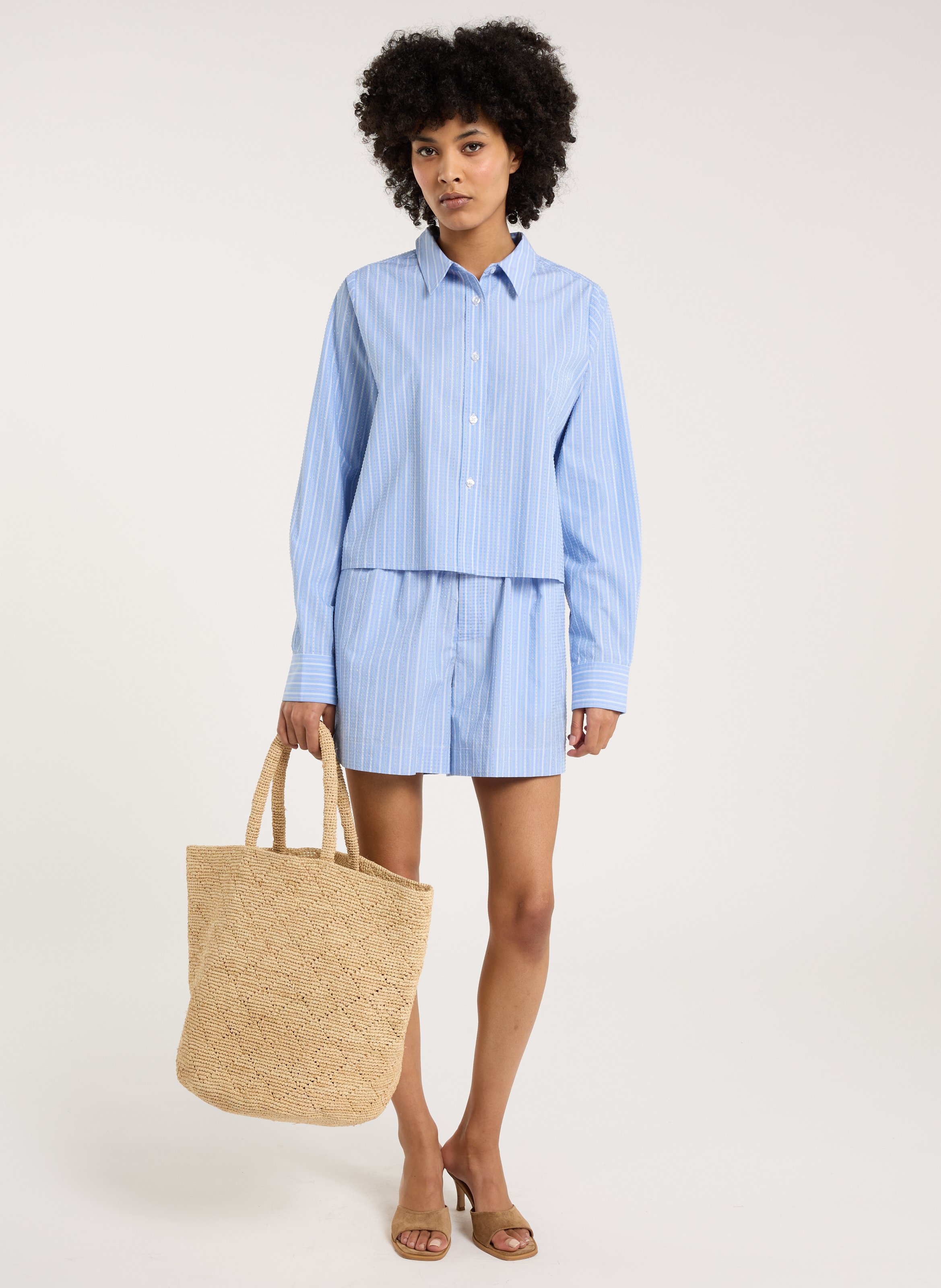 Baumwoll-Bluse SAISON 1865 Blau