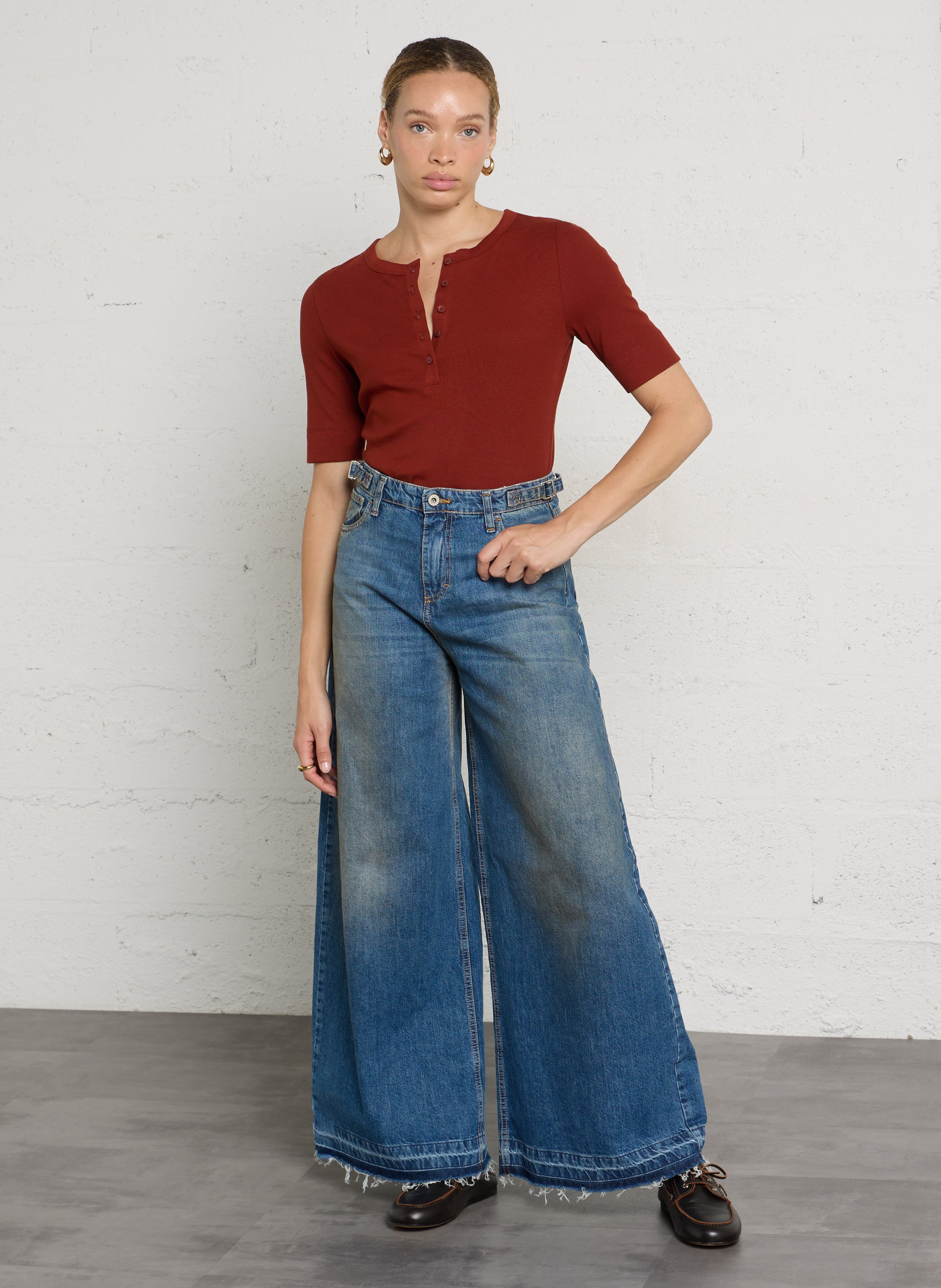 Straight-cut round-neck T-shirt MAISON 123 Red