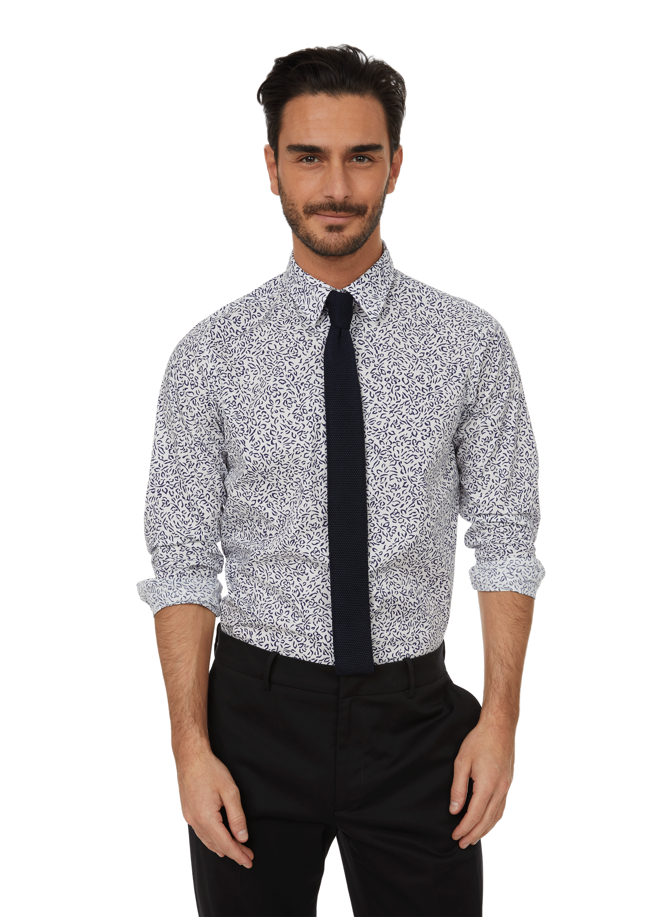 Knit cotton tie cr ap057155 bbc knit cotton solid 5cm ma AU PRINTEMPS PARIS Blue
