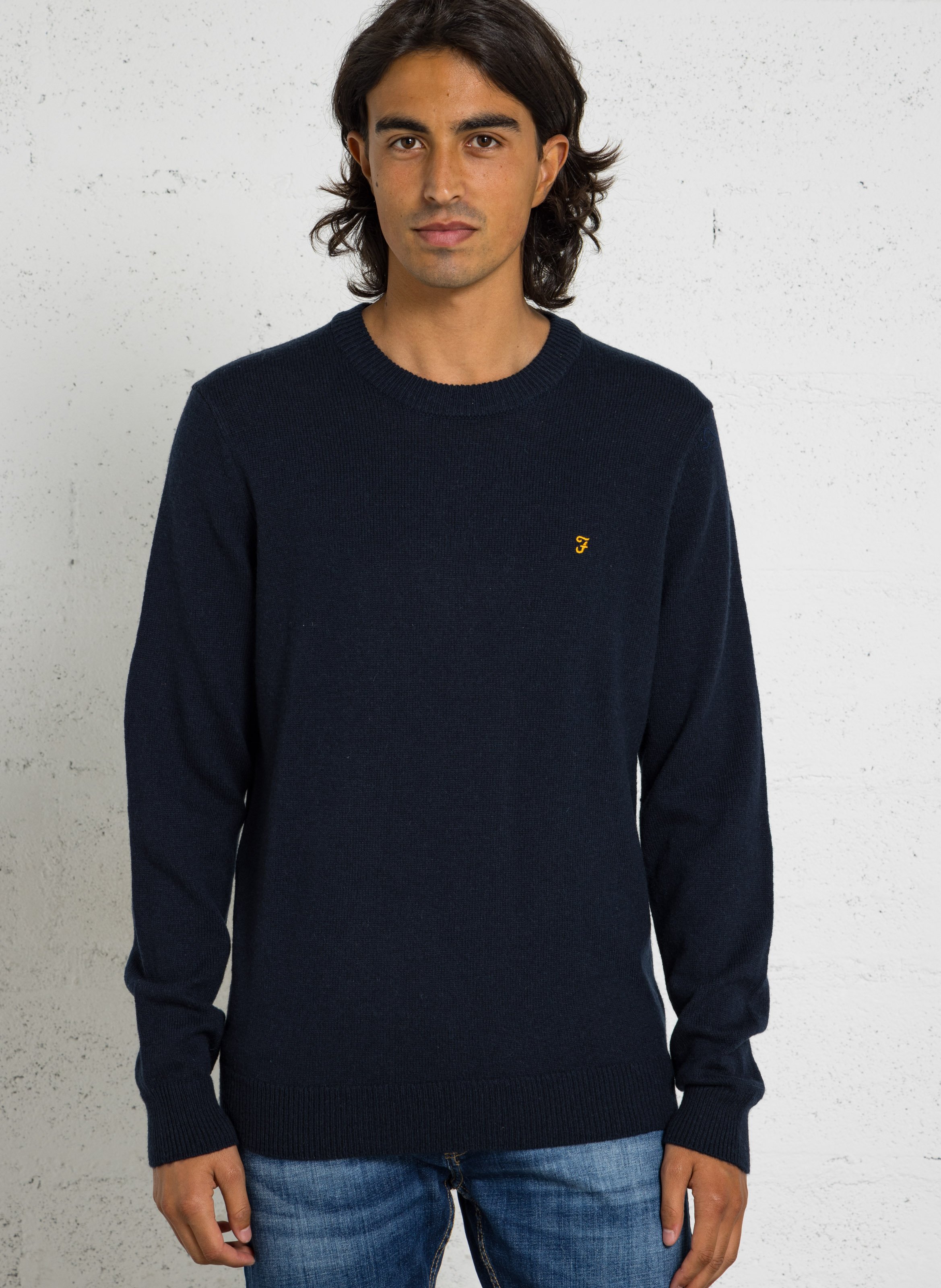 Streifenpullover aus Wolle FARAH Blau