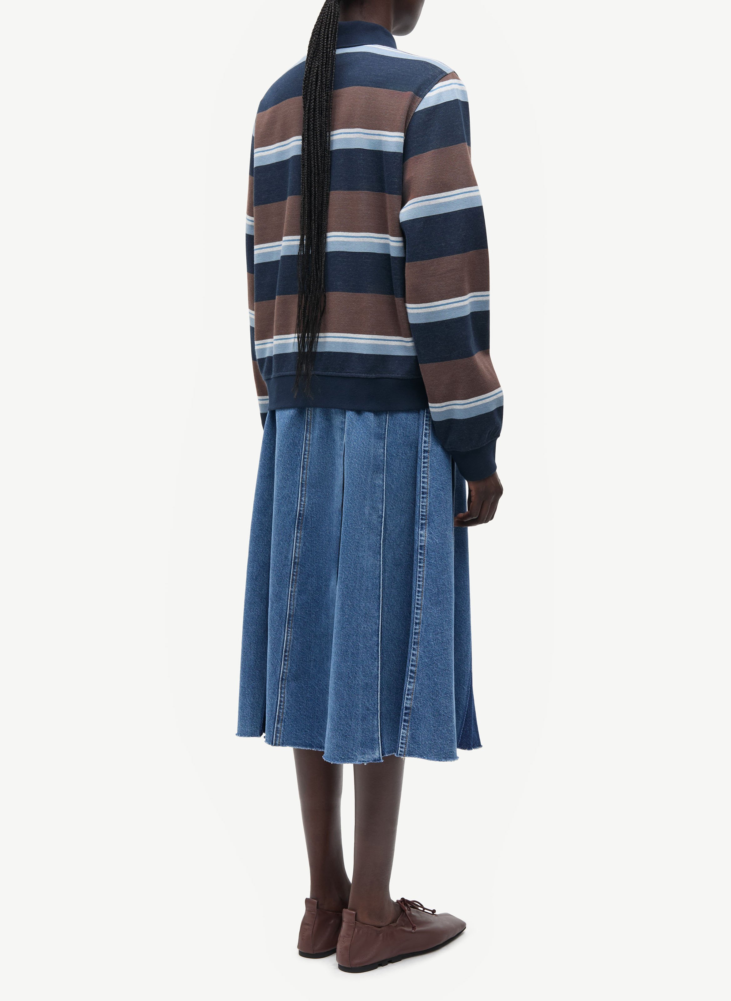 Polo manches longues rayé en coton SAMSOE SAMSOE Multicolore