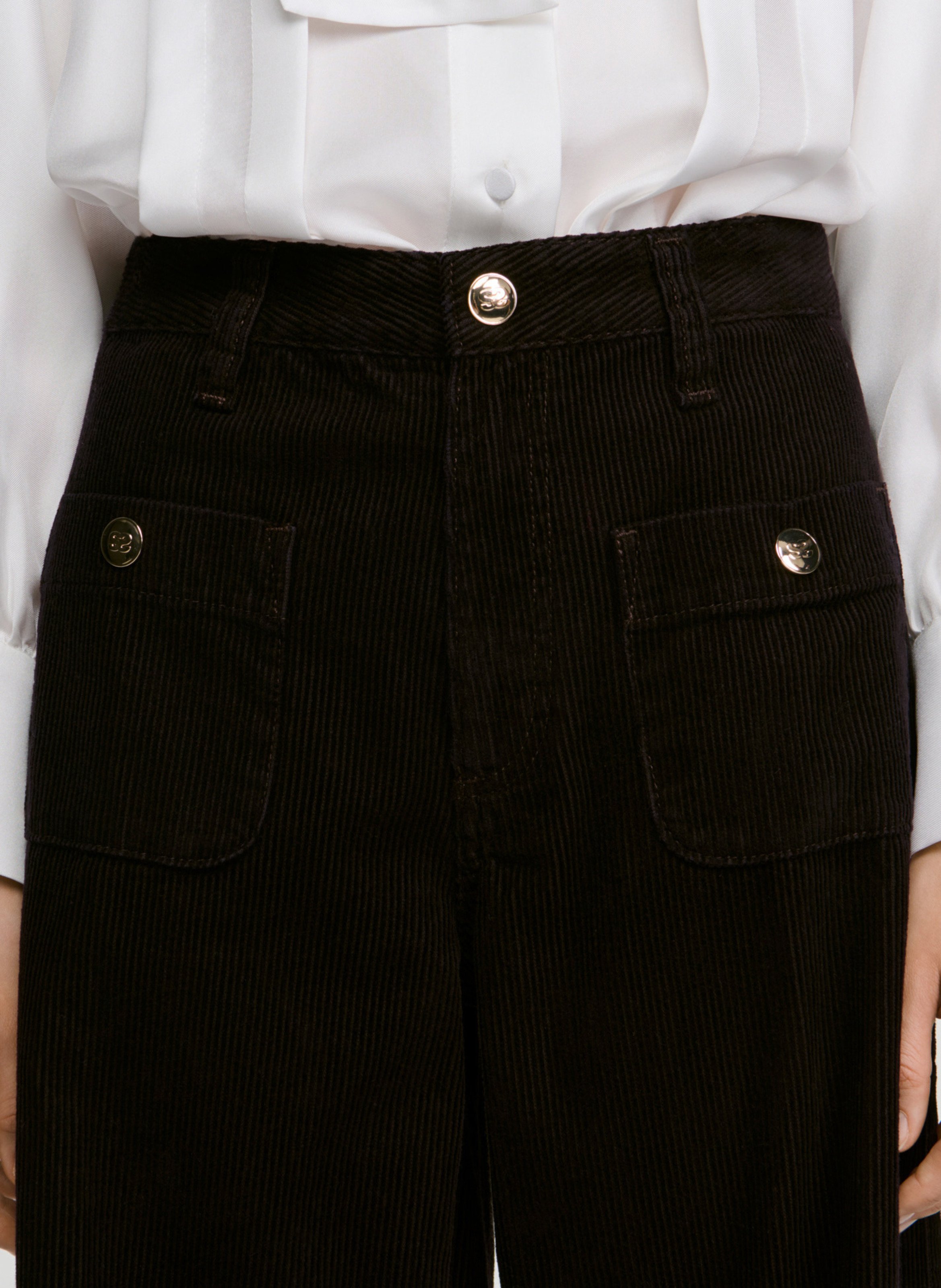 Wijde broek met bretels SANDRO Rood