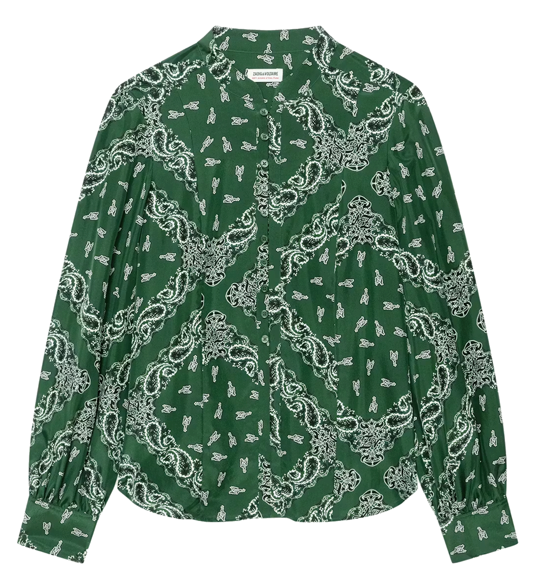 Chemise fluide imprimée en soie ZADIG&VOLTAIRE Vert