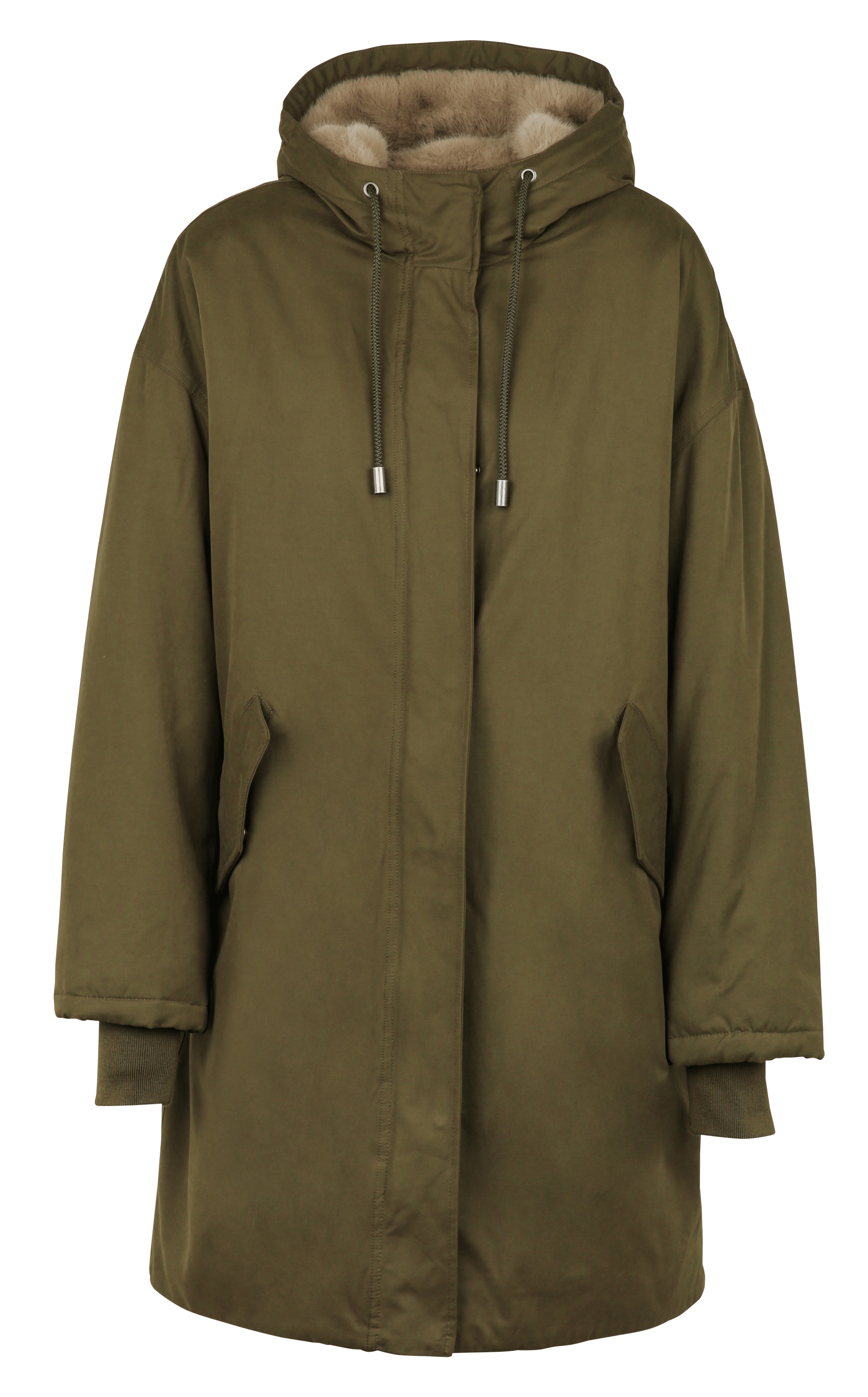 Straight high-neck coat HARTFORD Khaki