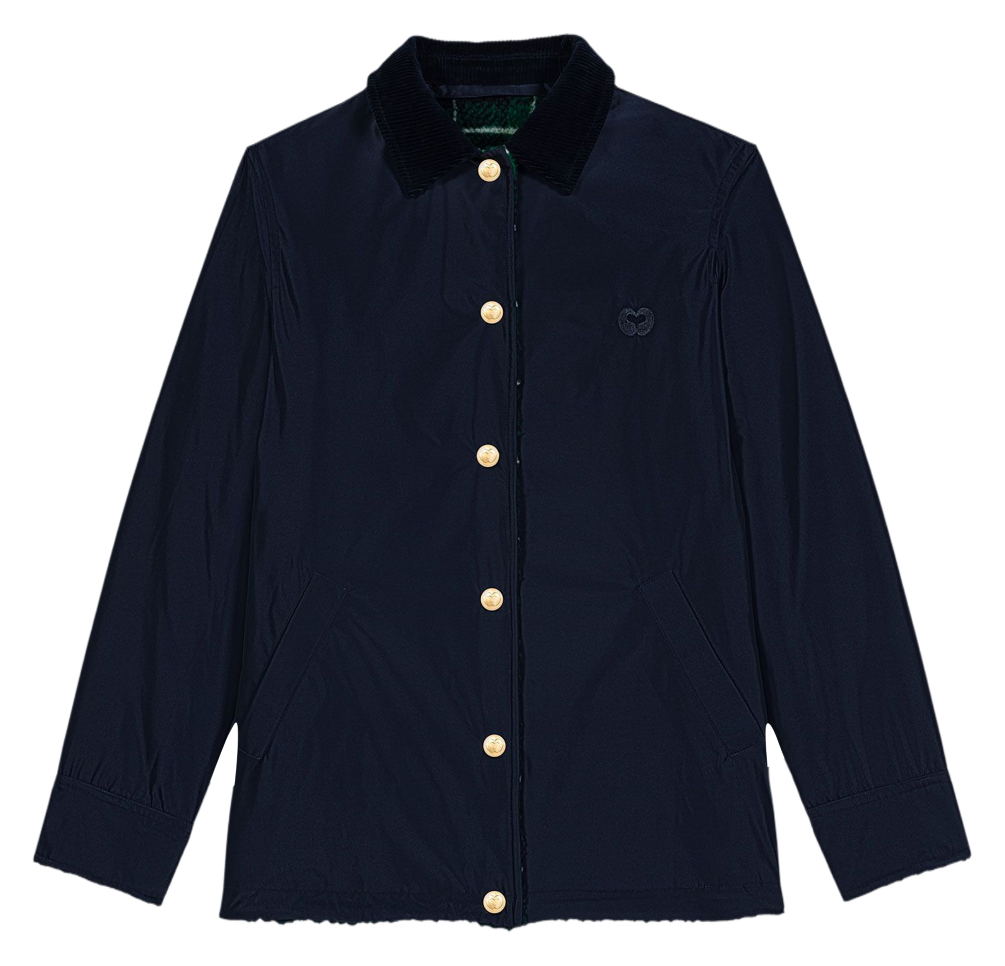 Parka réversible bouclette à carreaux MAJE Bleu
