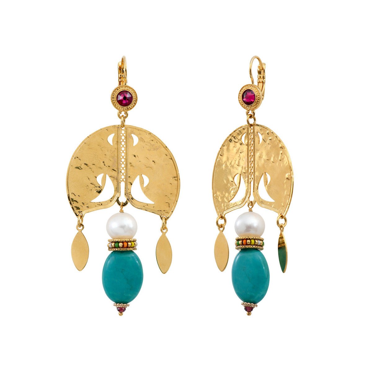 Sleeper earrings in gold-plated finish SATELLITE PARIS Green