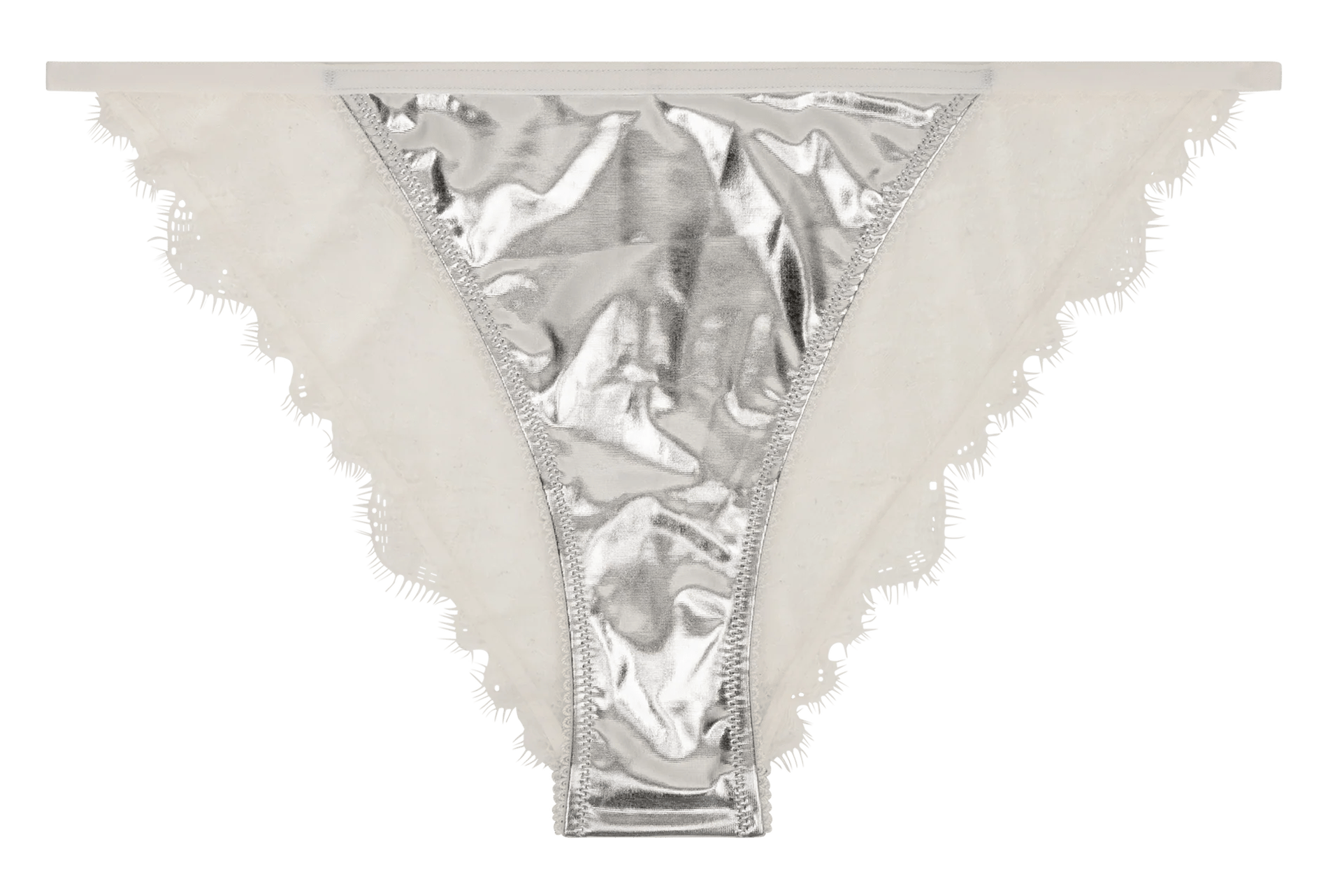 Metallischer Slip mit Spitze LOVE STORIES Grau
