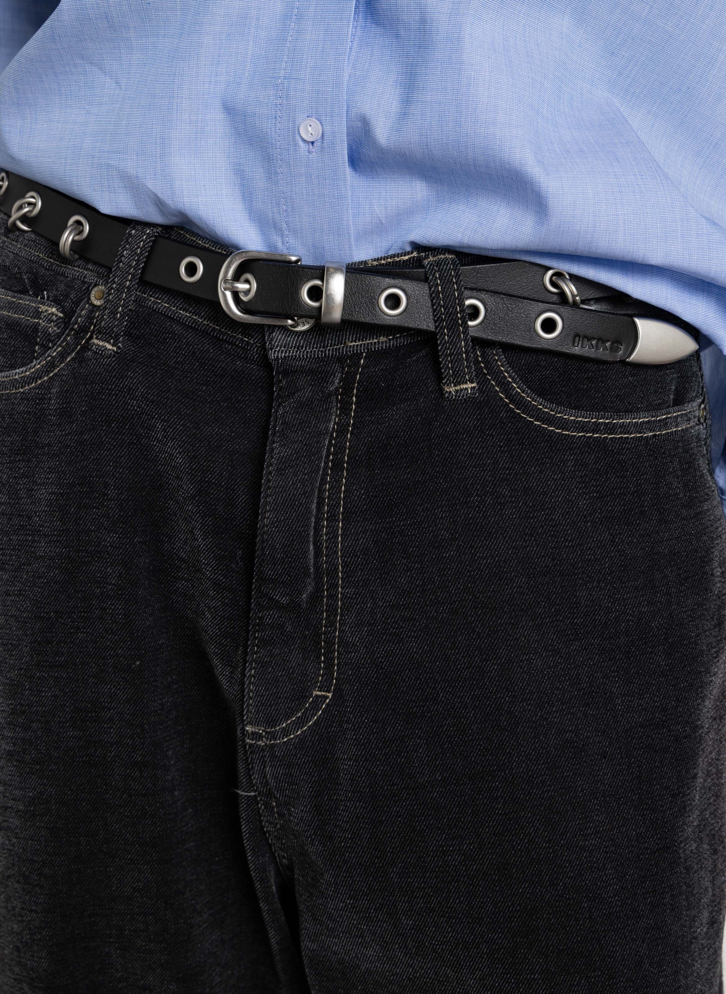 Ledergürtel mit Ringen IKKS Silber
