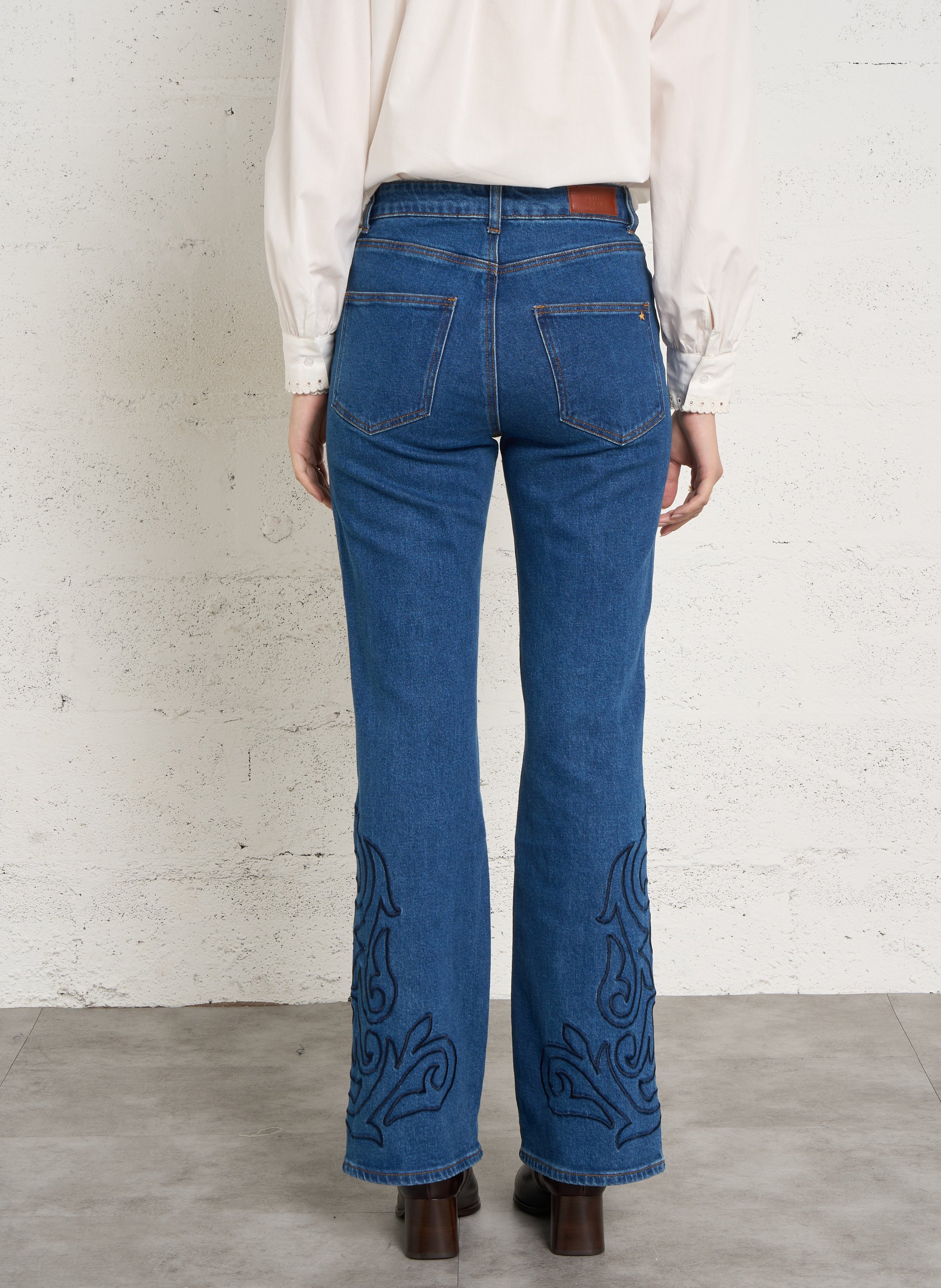 Bestickte Flare-Jeans aus Baumwollmischung LA PETITE ETOILE Blau