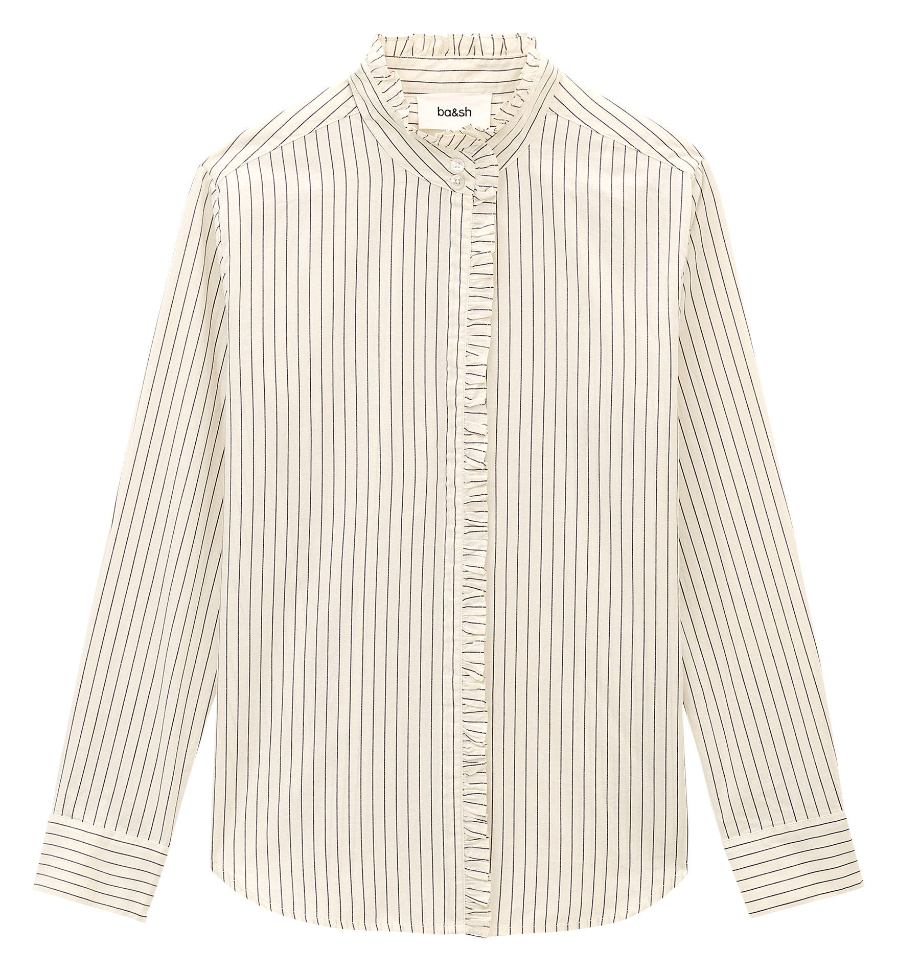 Chemise droite à rayures en coton BA&SH Beige