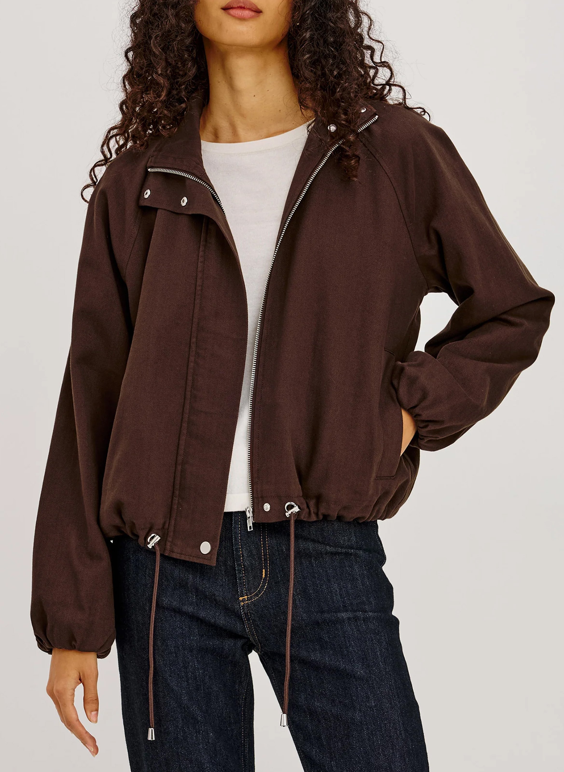 Veste oversize en coton mélangé RAILS Marron