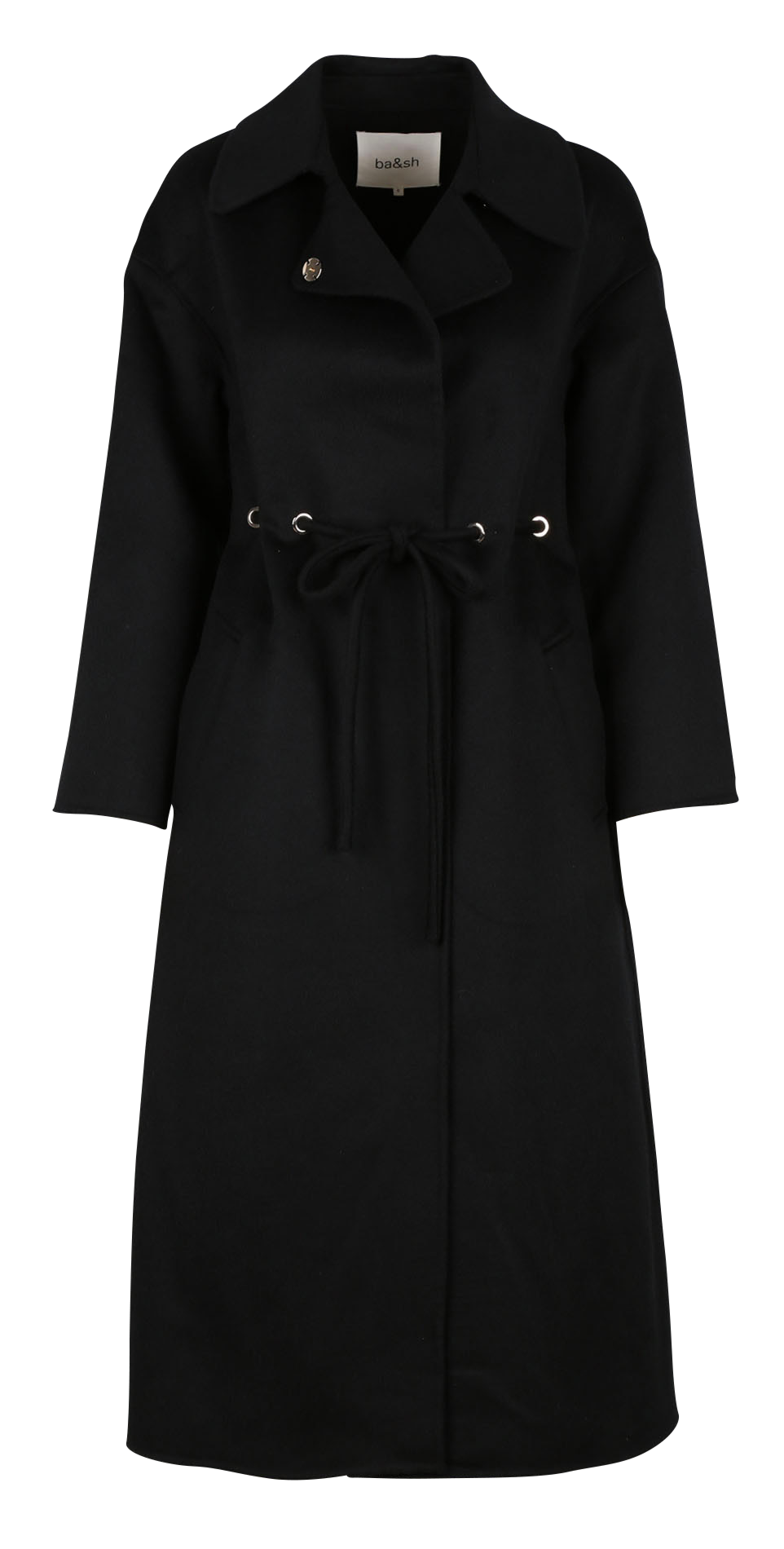 Manteau long col classique en laine mélangée BA&SH Noir