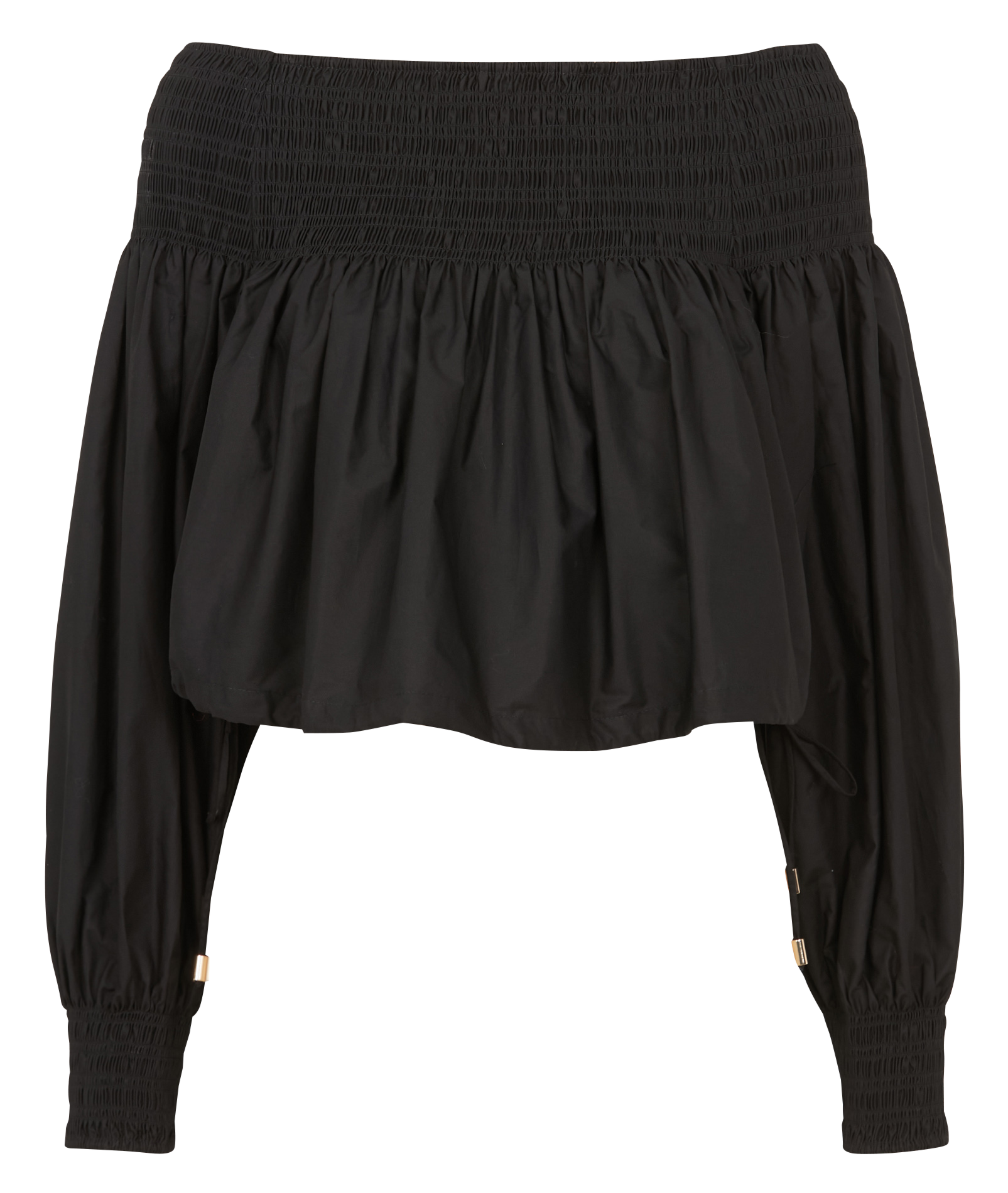 Top col bardot en coton MES DEMOISELLES Noir