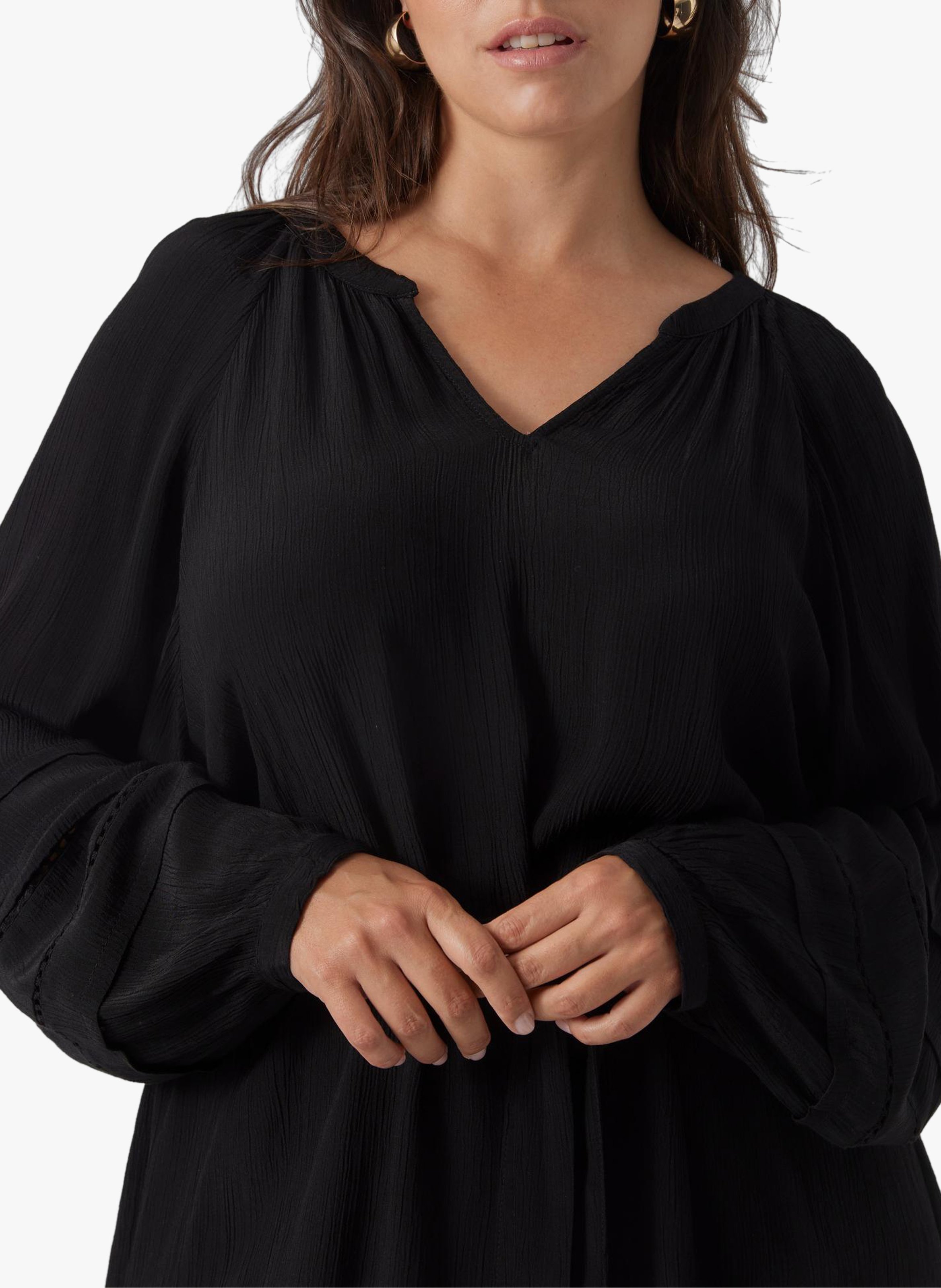 Belted V-neck midi dress VERO MODA CURVE Black