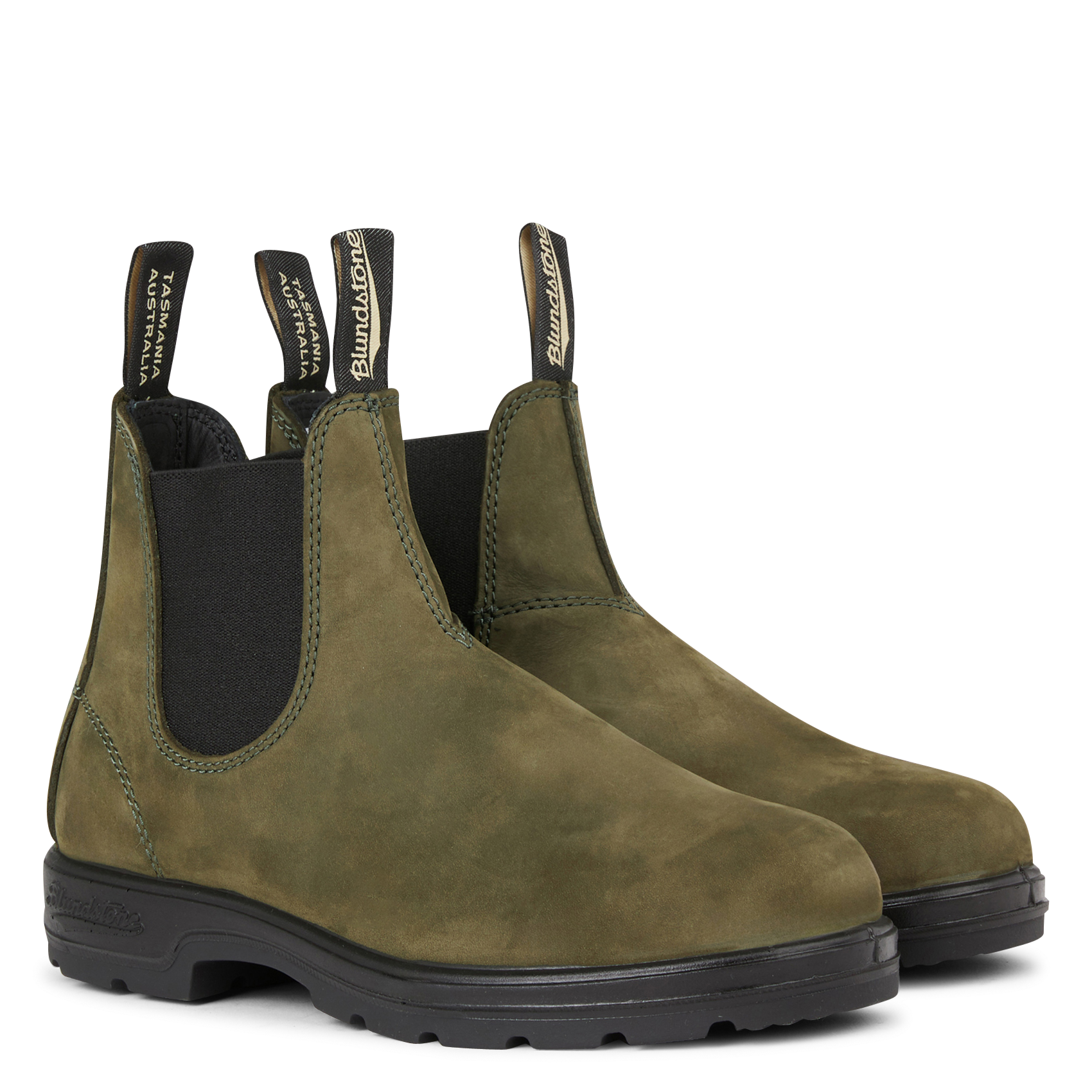 Suede Chelsea boots BLUNDSTONE Green