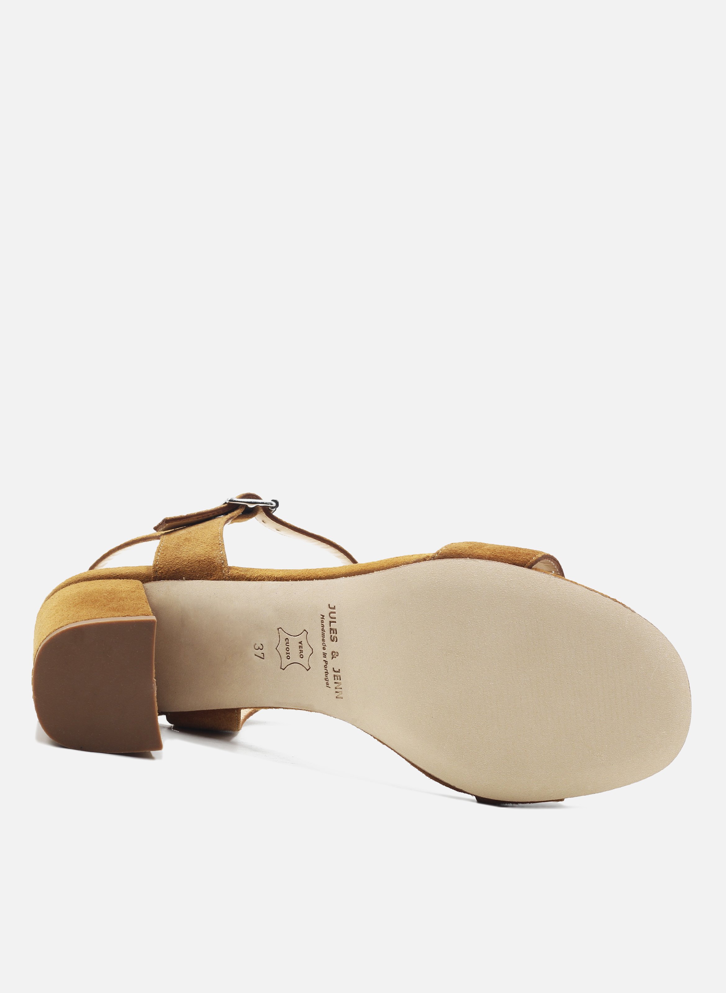 Heeled suede sandals JULES & JENN Brown