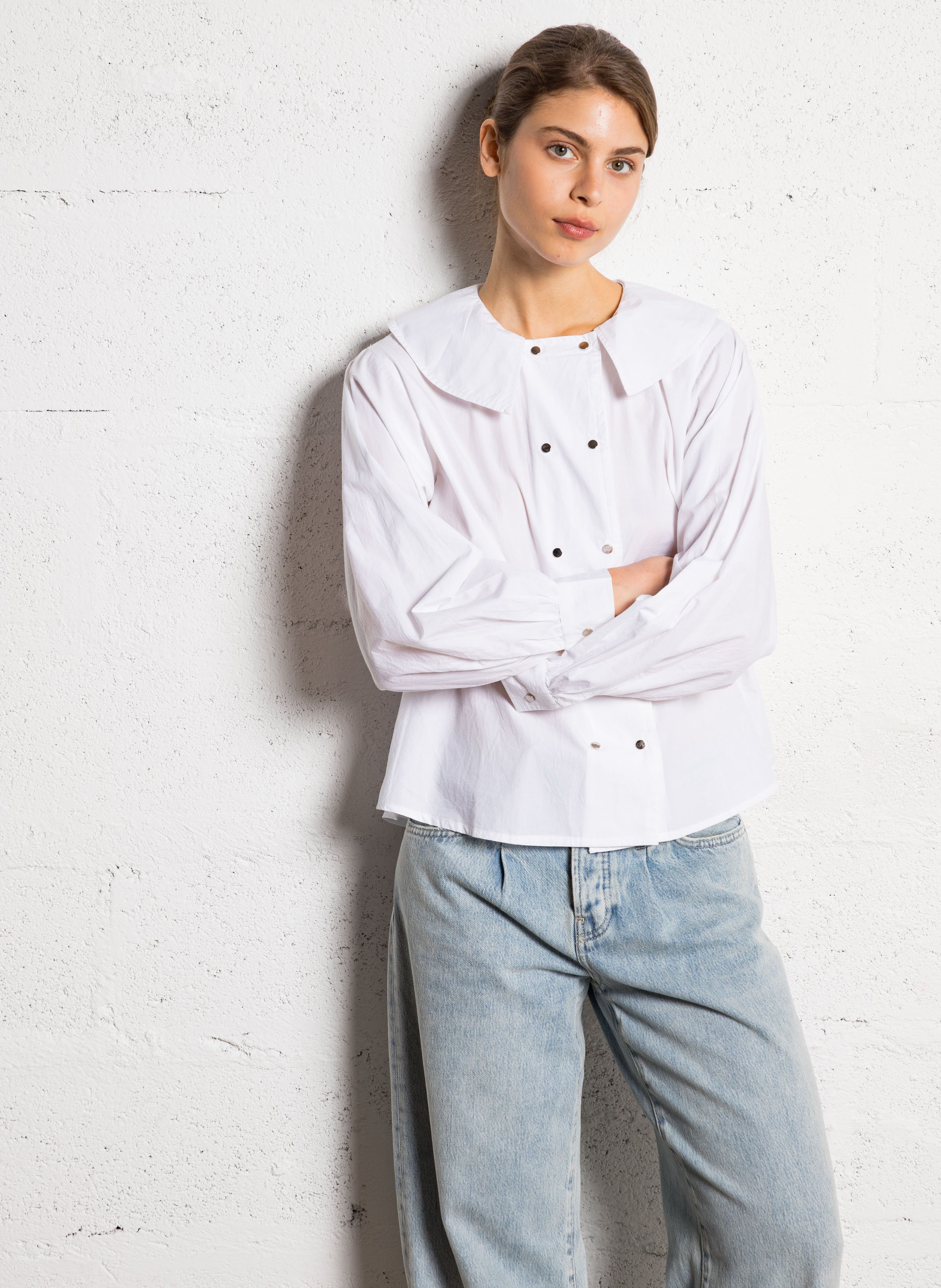 Straight cotton shirt THE TINY BIG SISTER White