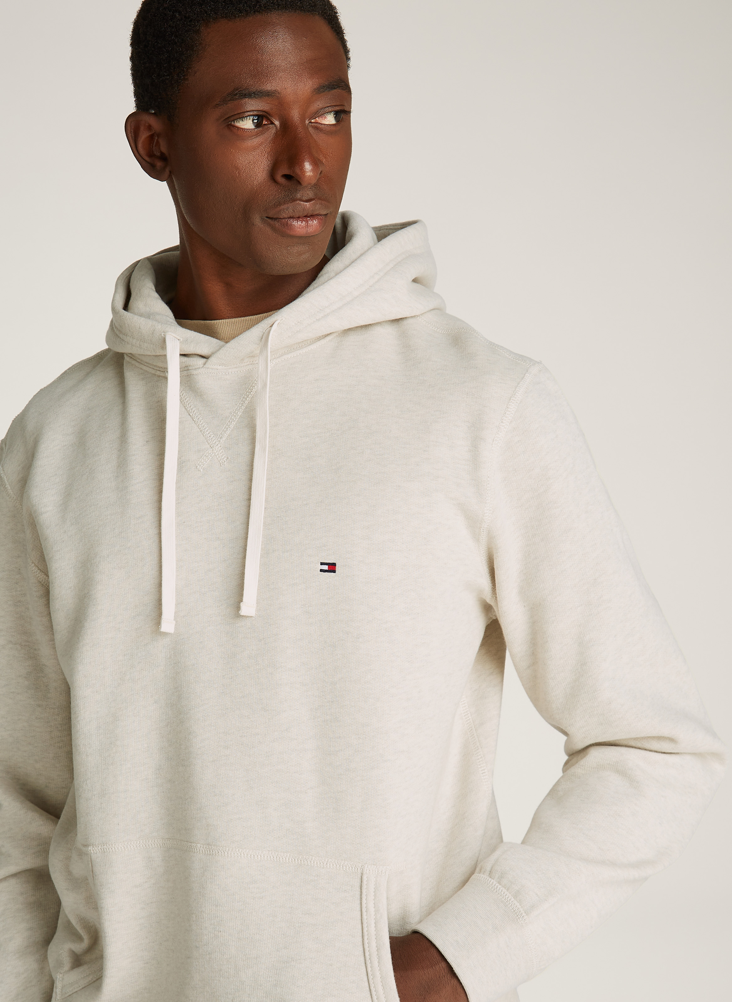 Cotton-blend hooded sweatshirt TOMMY HILFIGER Beige