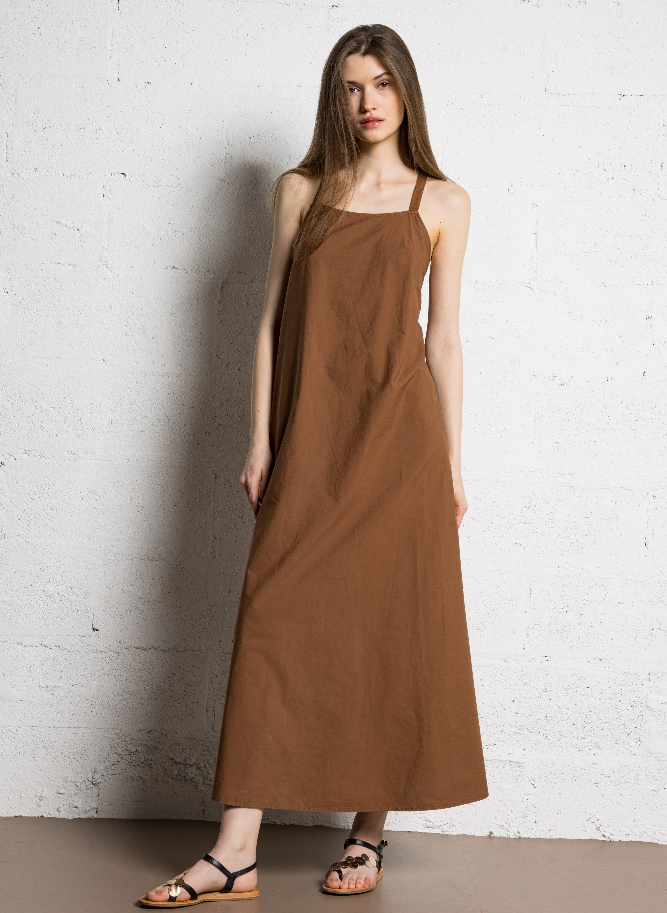 Robe col carré en coton TINSELS Beige