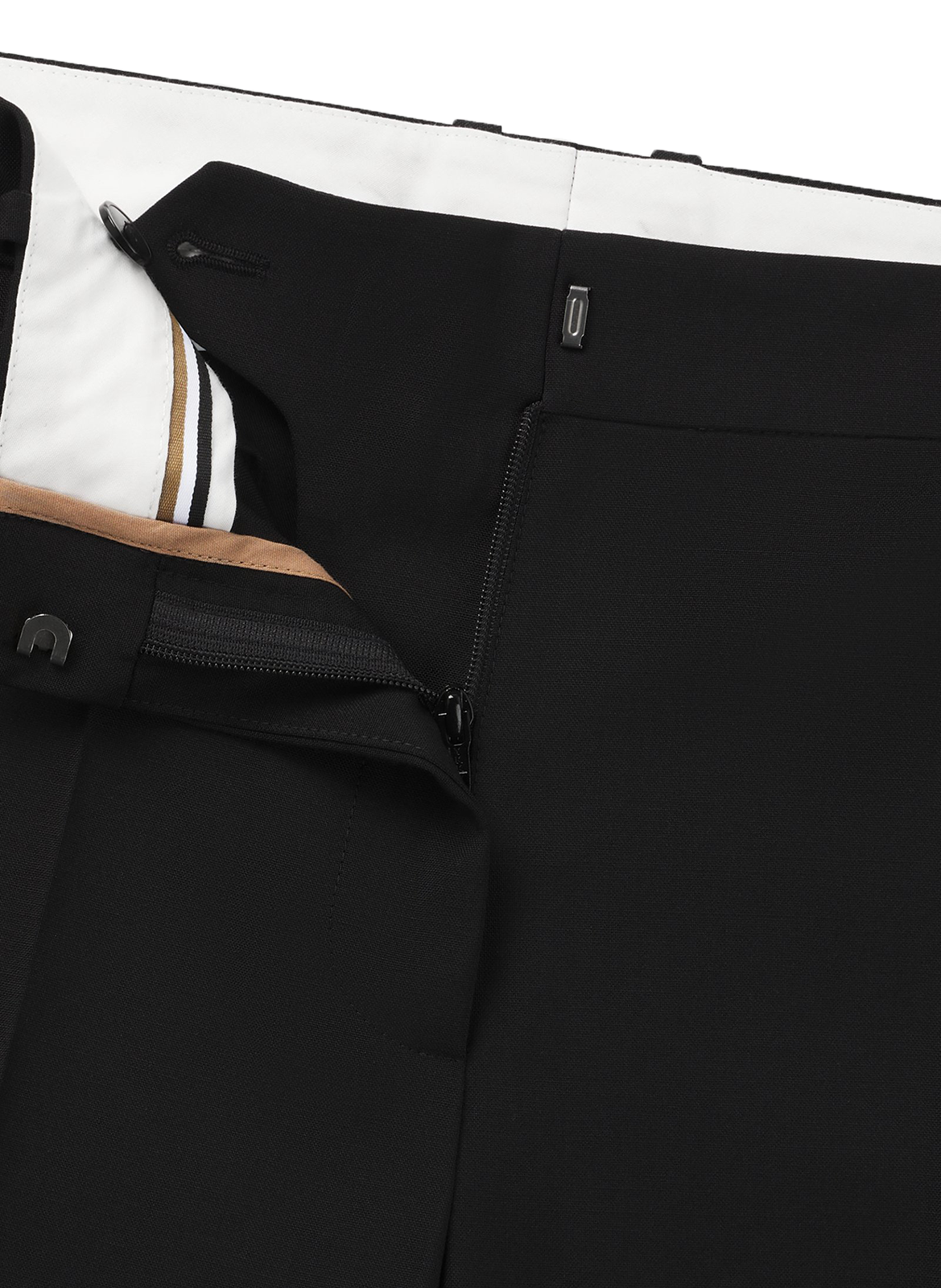 Pantalon droit en coton BOSS Noir