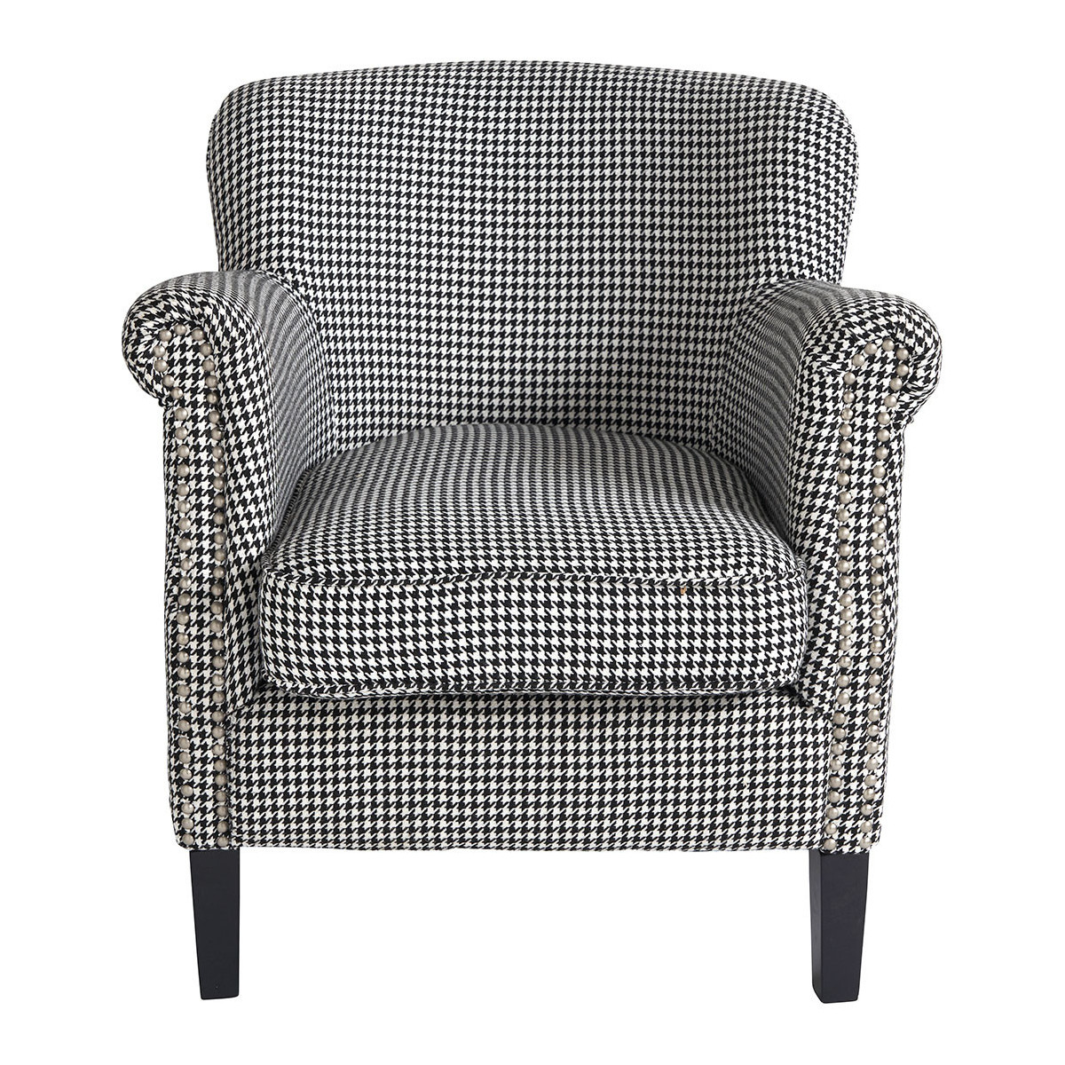 Fauteuil claude pied-de-poule BLANC D'IVOIRE Noir
