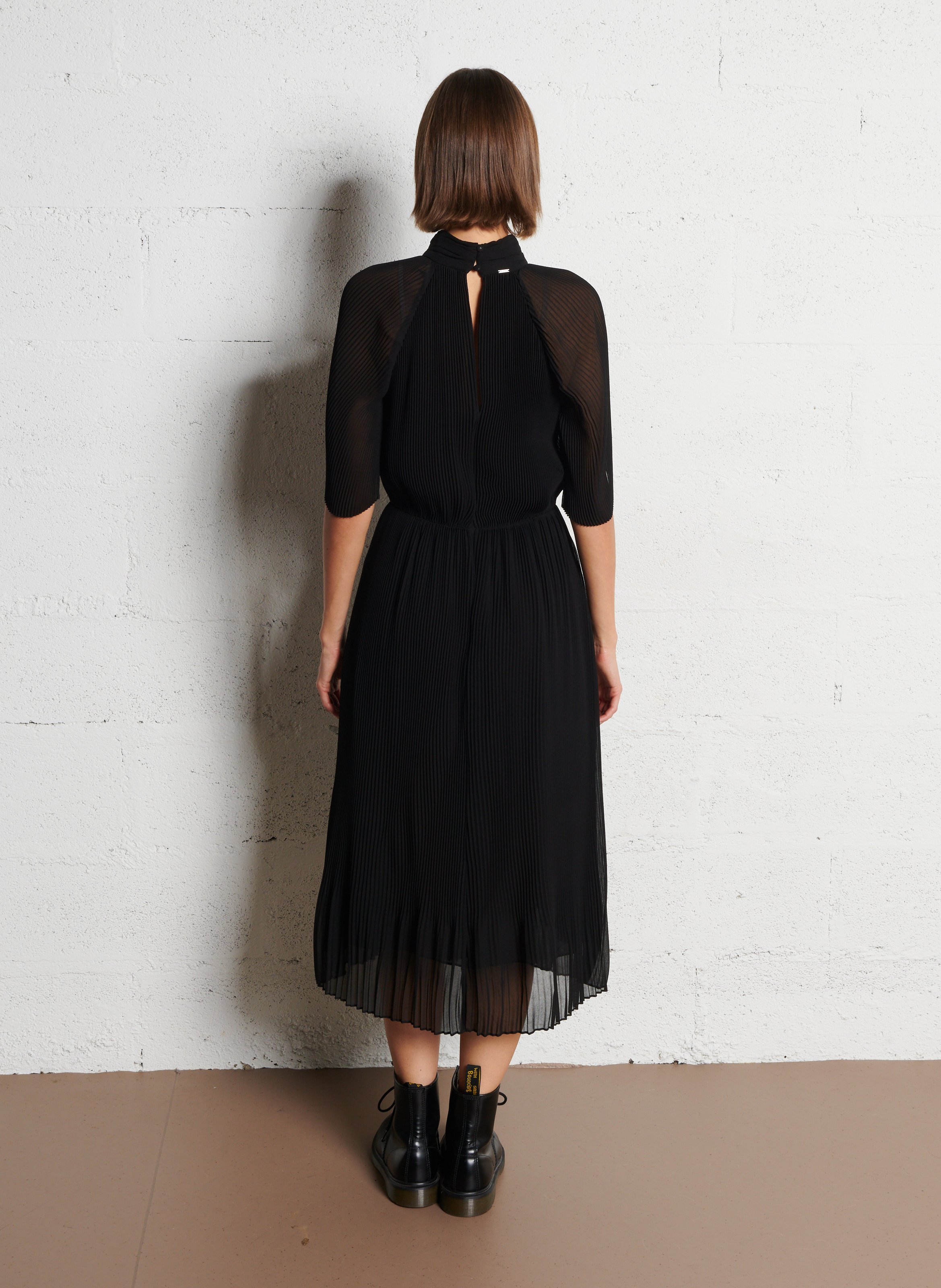 Pleated midi dress IKKS Black