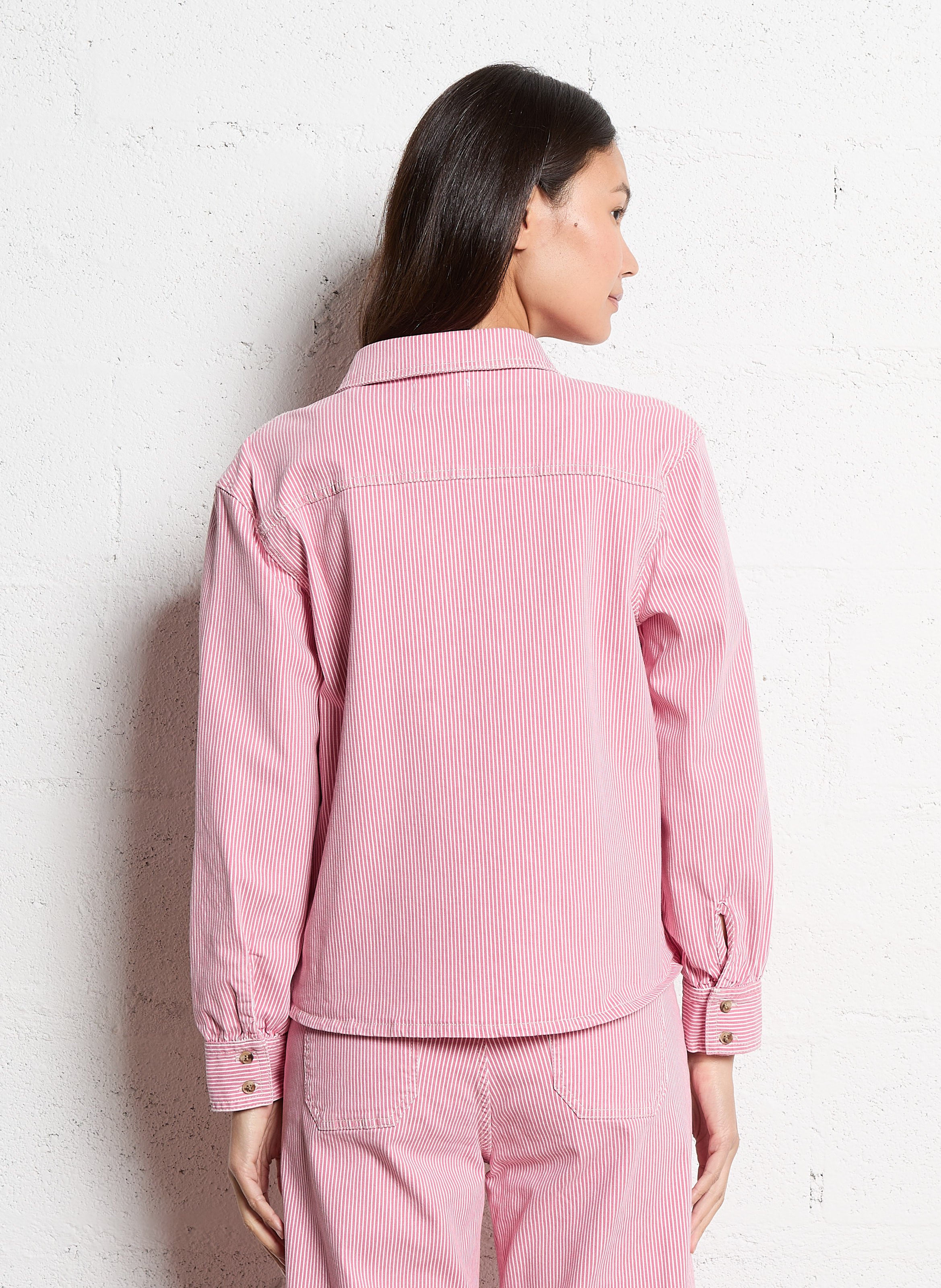 Recht, katoenen overshirt MAISON 123 Roze