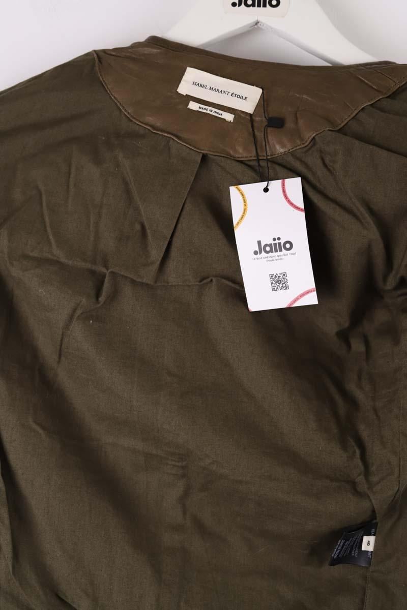 Leather jacket ISABEL MARANT ÉTOILE - SECONDE MAIN Khaki