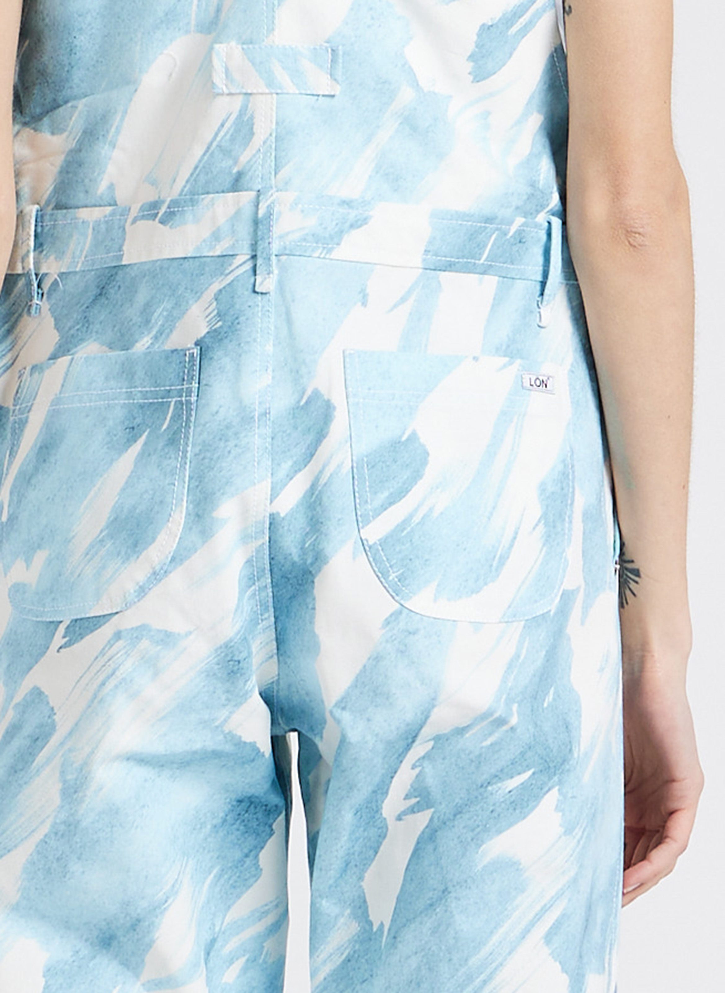 Salopette droite imprimée en coton  MARGAUX LONNBERG Bleu