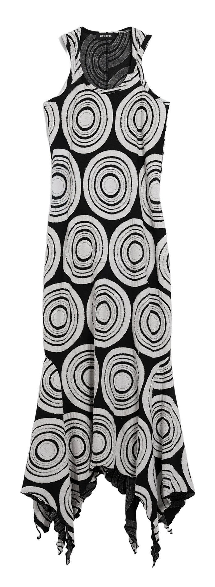Robe midi sans manches à motifs cercles DESIGUAL Noir