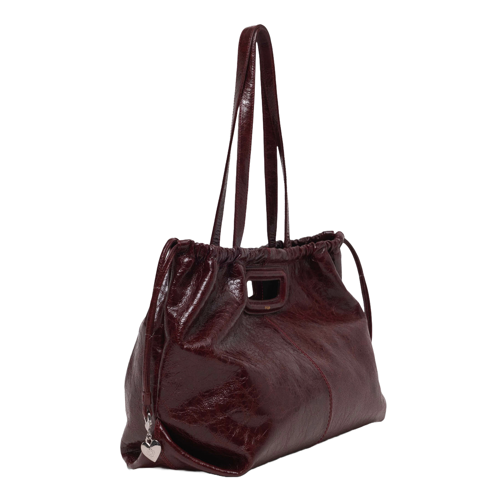 Buideltas van getextureerd leer met veters MAJE Rood