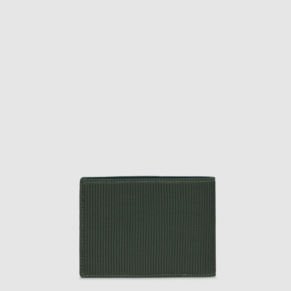Men's wallet in recycled fabric and bio-based material with coin pocket and RFID protection PIQUADRO Green