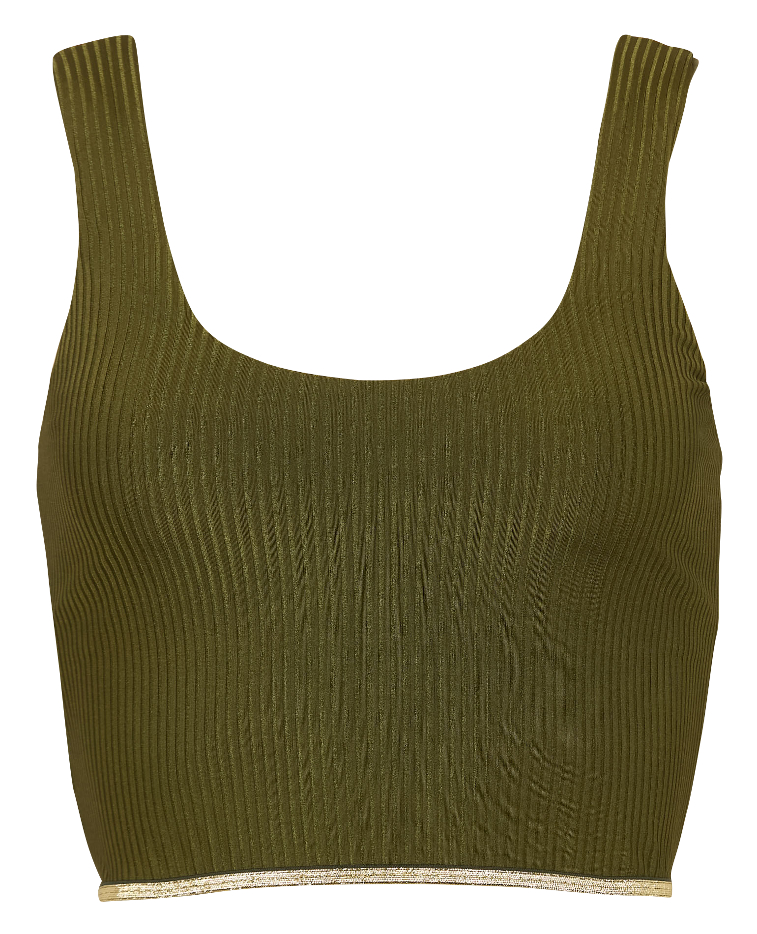 Débardeur court uni côtelé LA NOUVELLE Vert