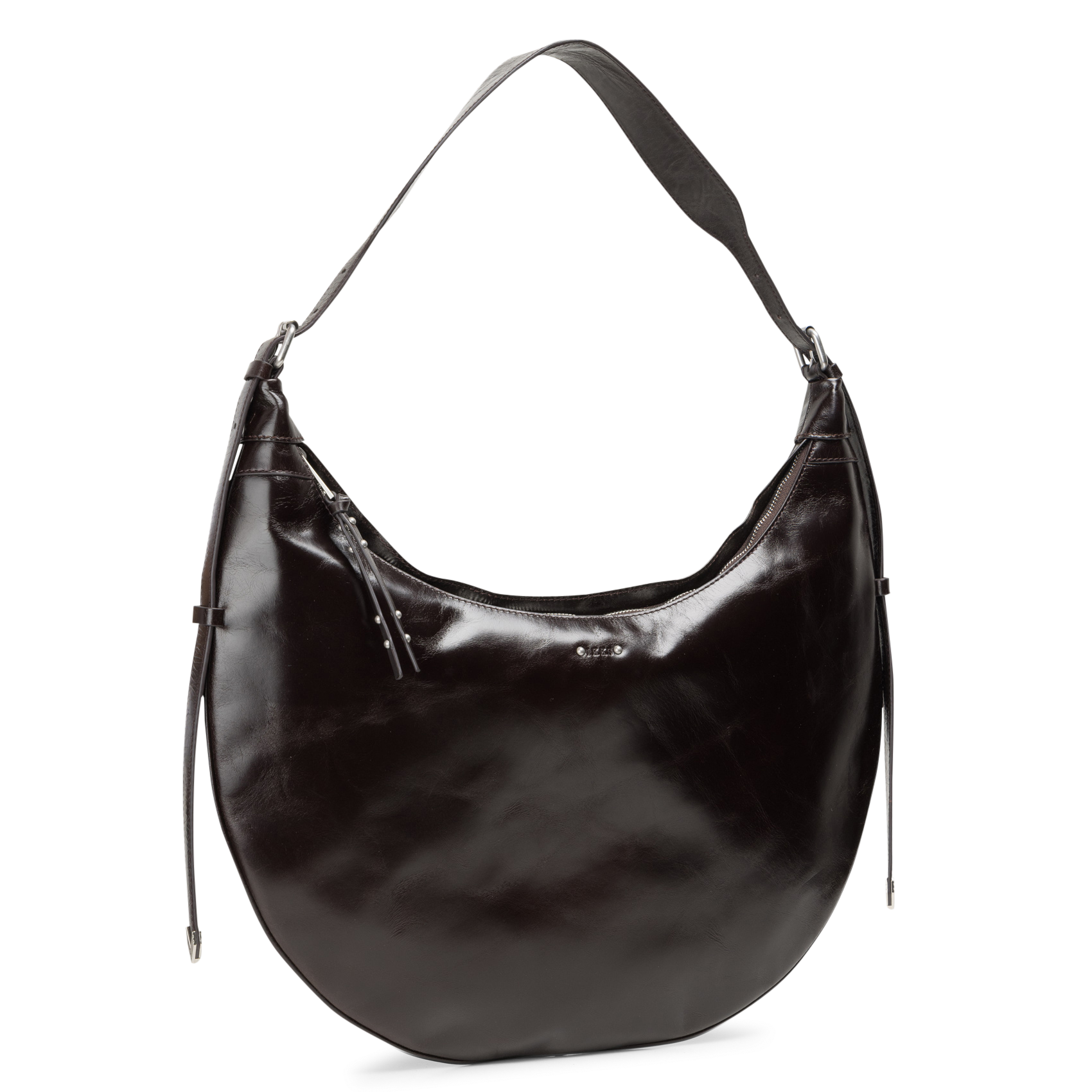 Half-moon leather bag IKKS Brown