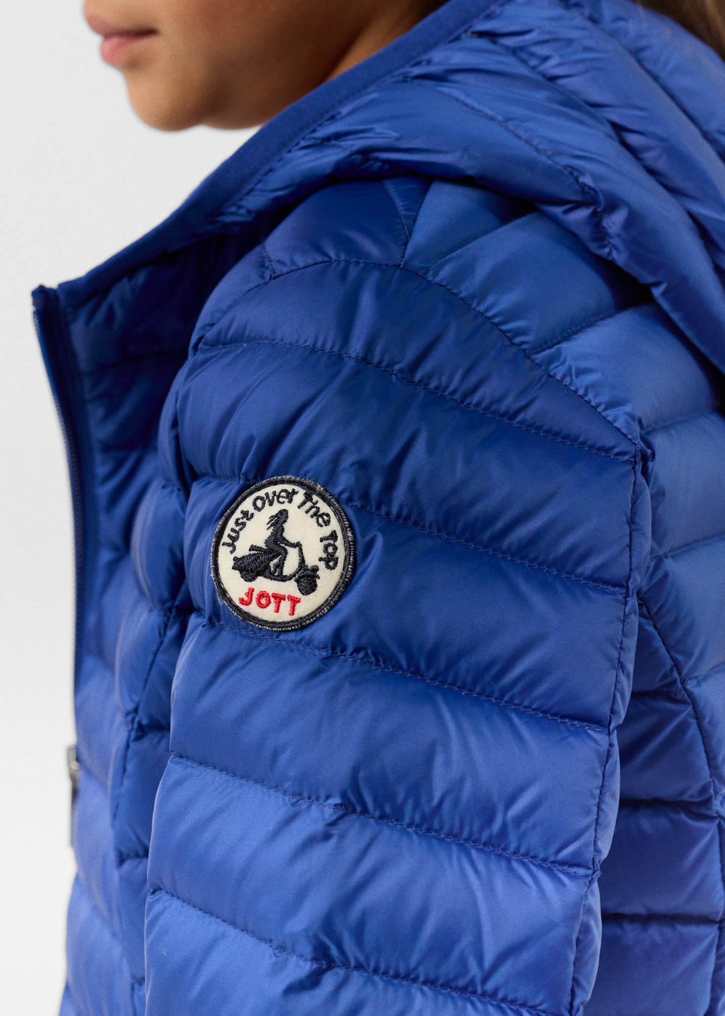 Carla lightweight hooded children's down jacket JOTT Blue