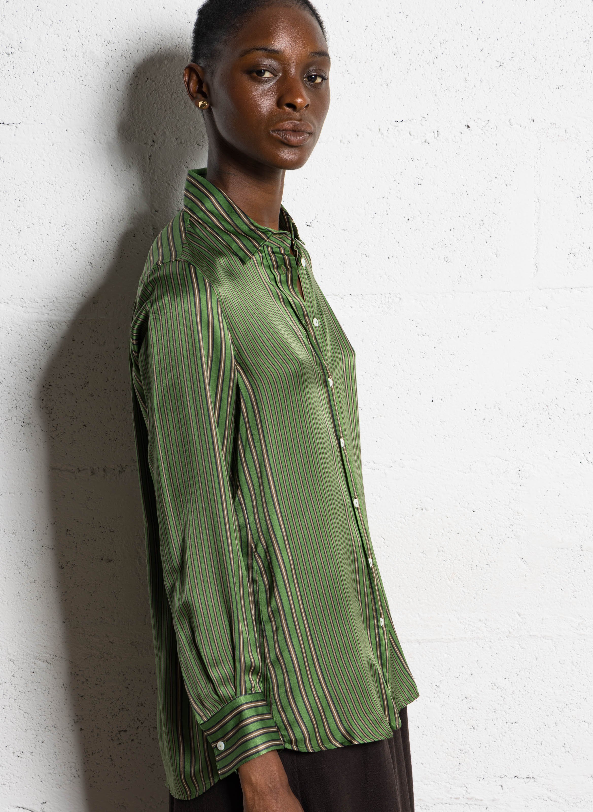 Appoline fluid striped shirt DIEGA Blue