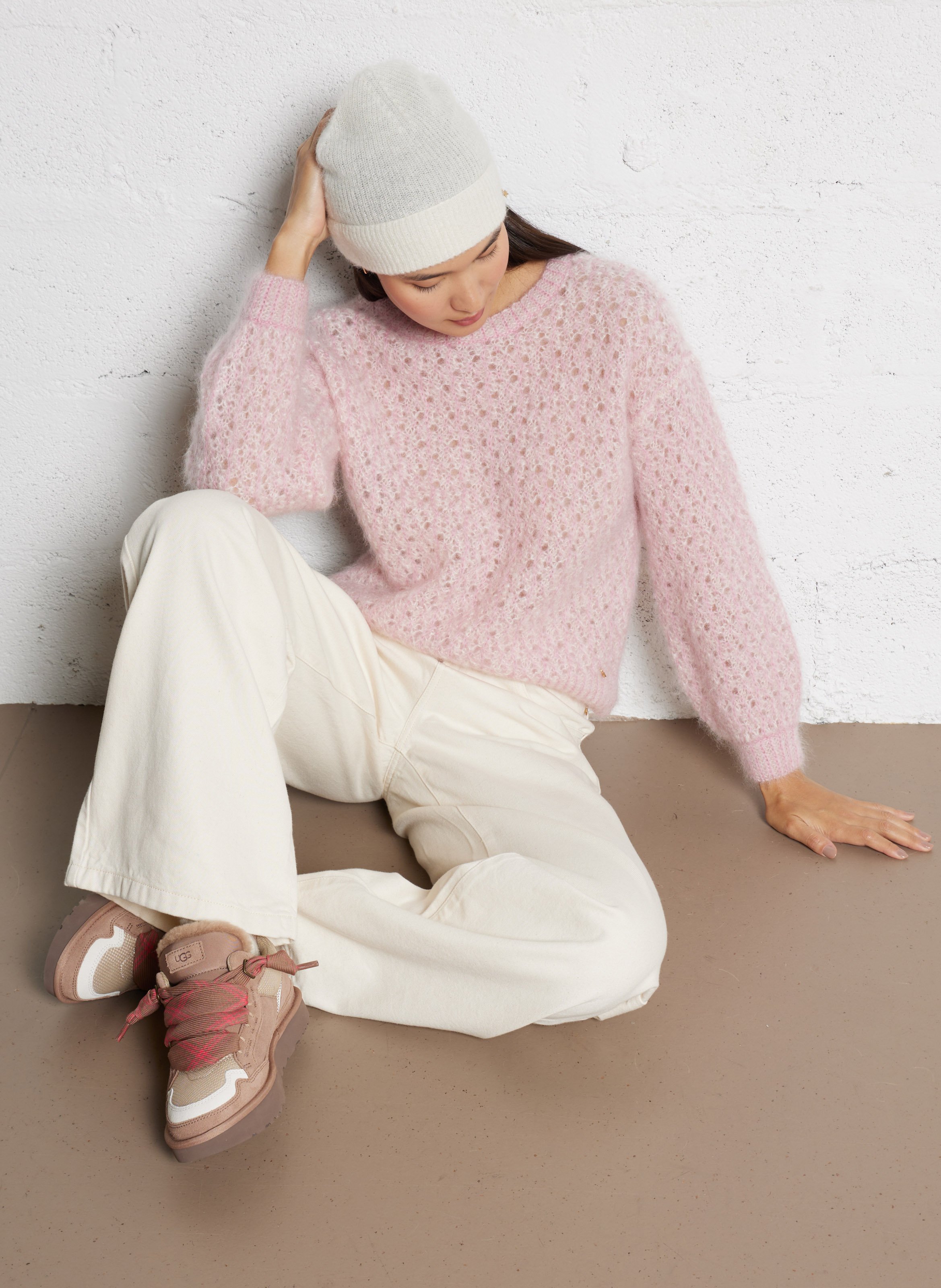 Baskets basses en cuir UGG Marron