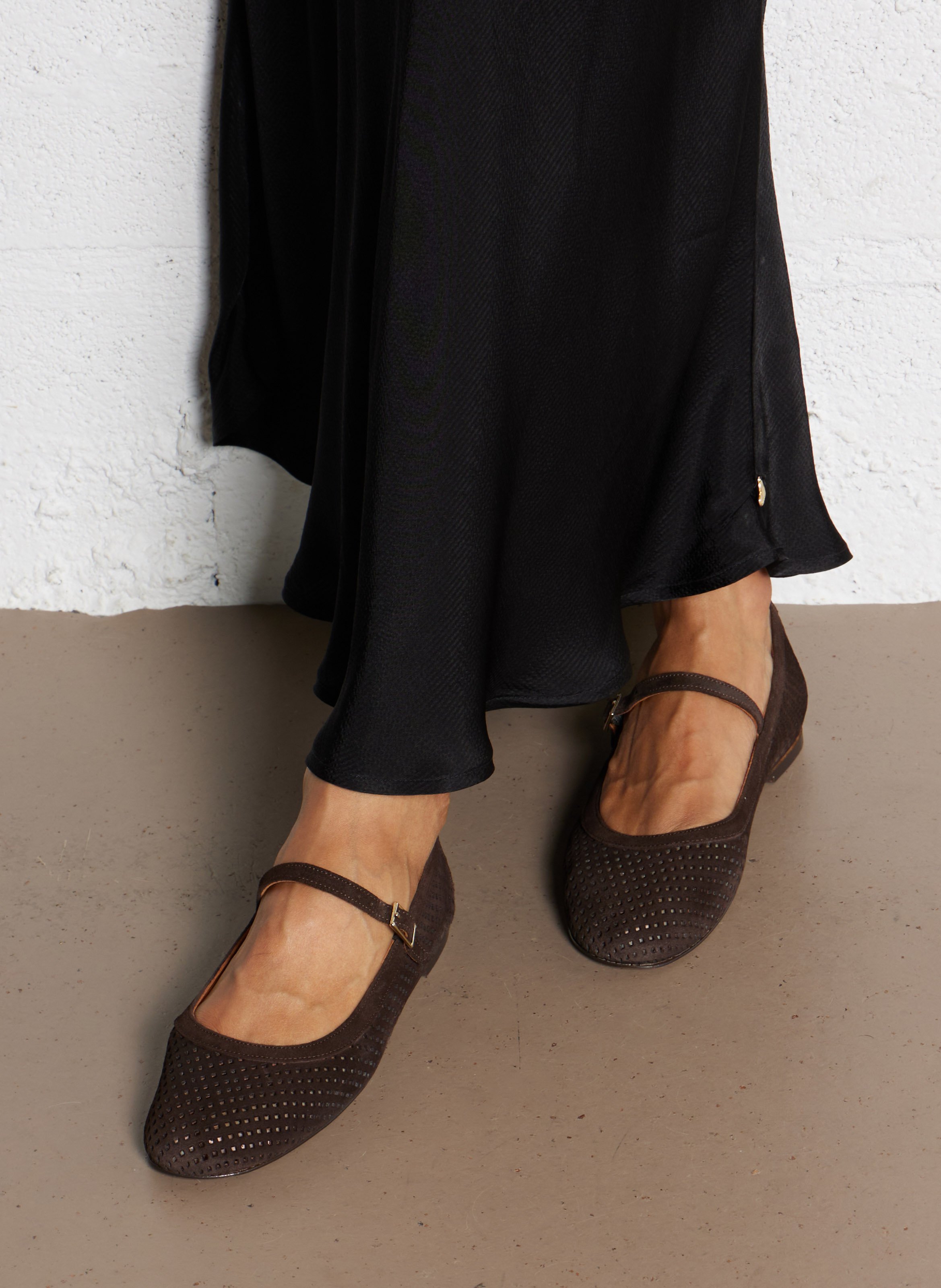 Ballerines en cuir ajourées MELLOW YELLOW Marron